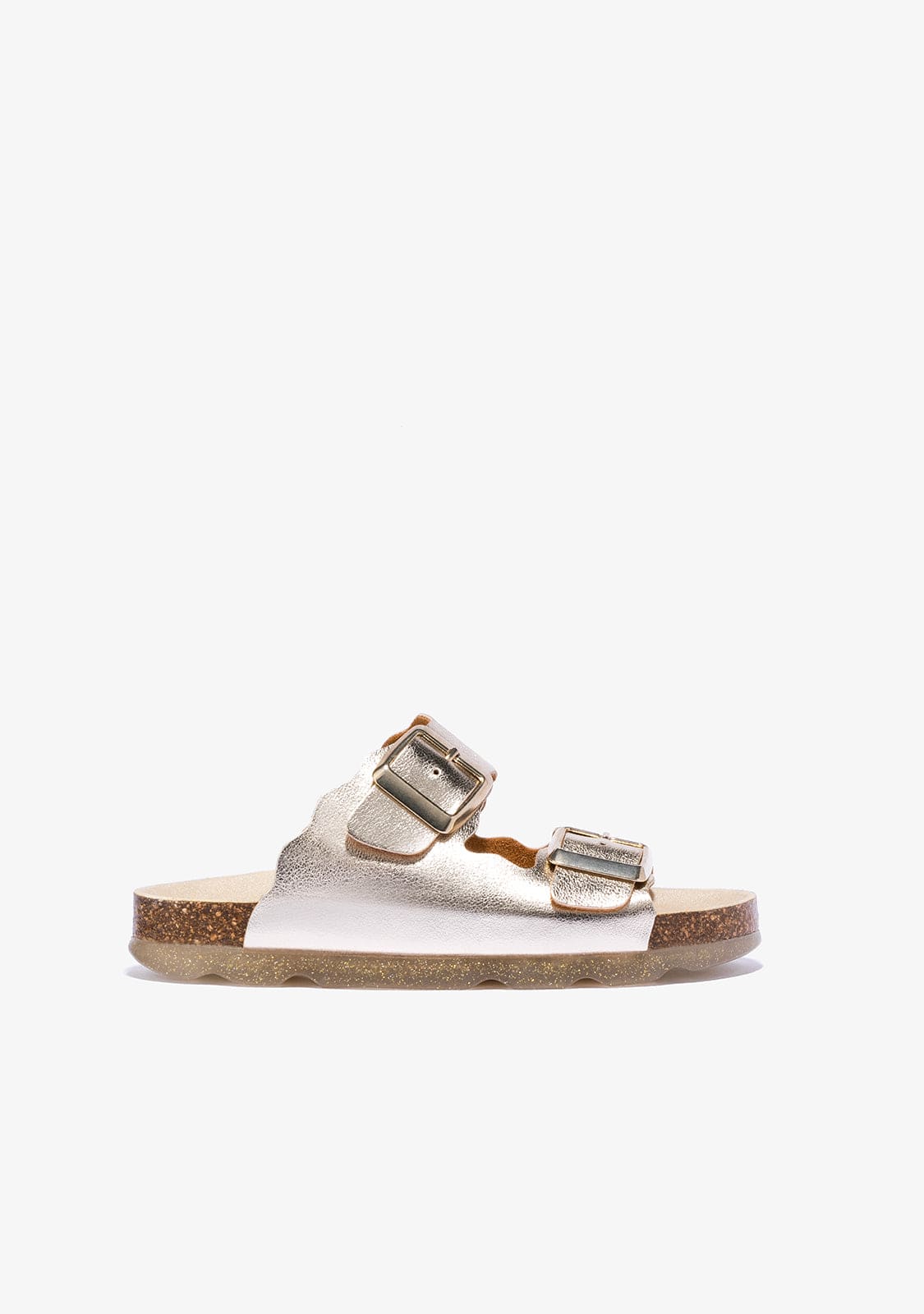 B&W JUNIOR Shoes Girl's Platinum Bio Metallized Sandals B&W
