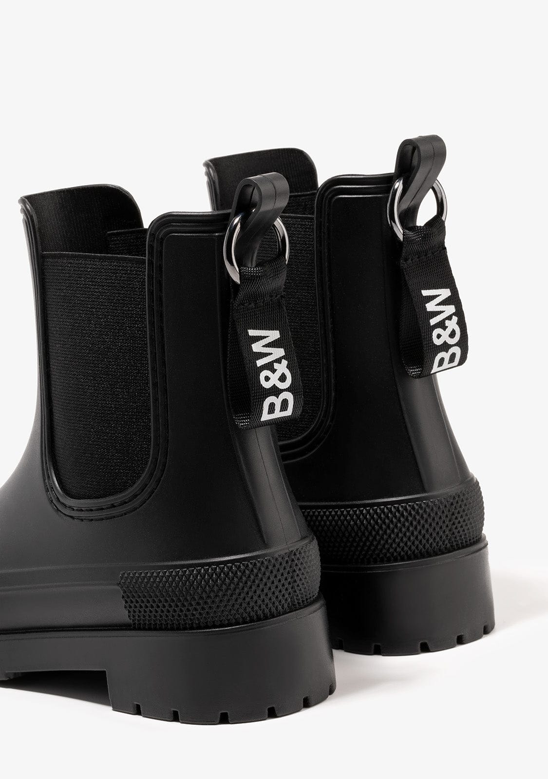B&W JUNIOR Shoes Unisex Black Rain Boots B&W