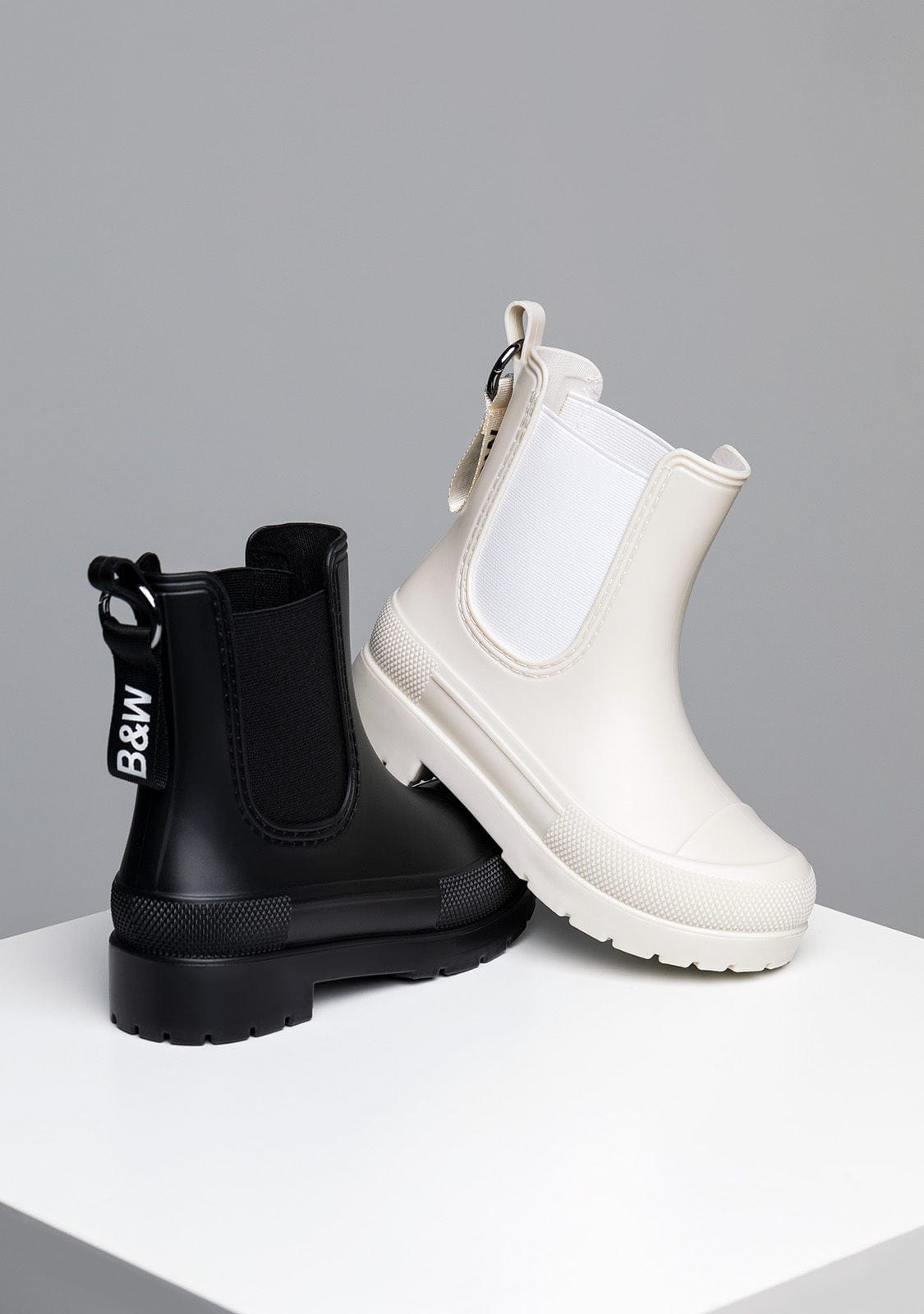 B&W JUNIOR Shoes Unisex Black Rain Boots B&W