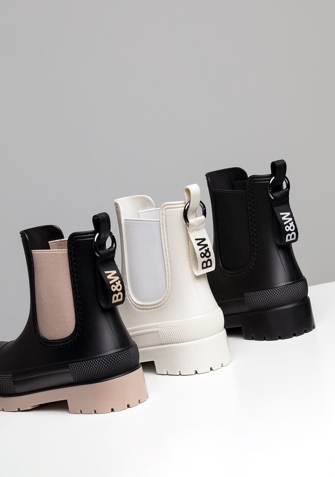 B&W JUNIOR Shoes Unisex Black Rain Boots B&W