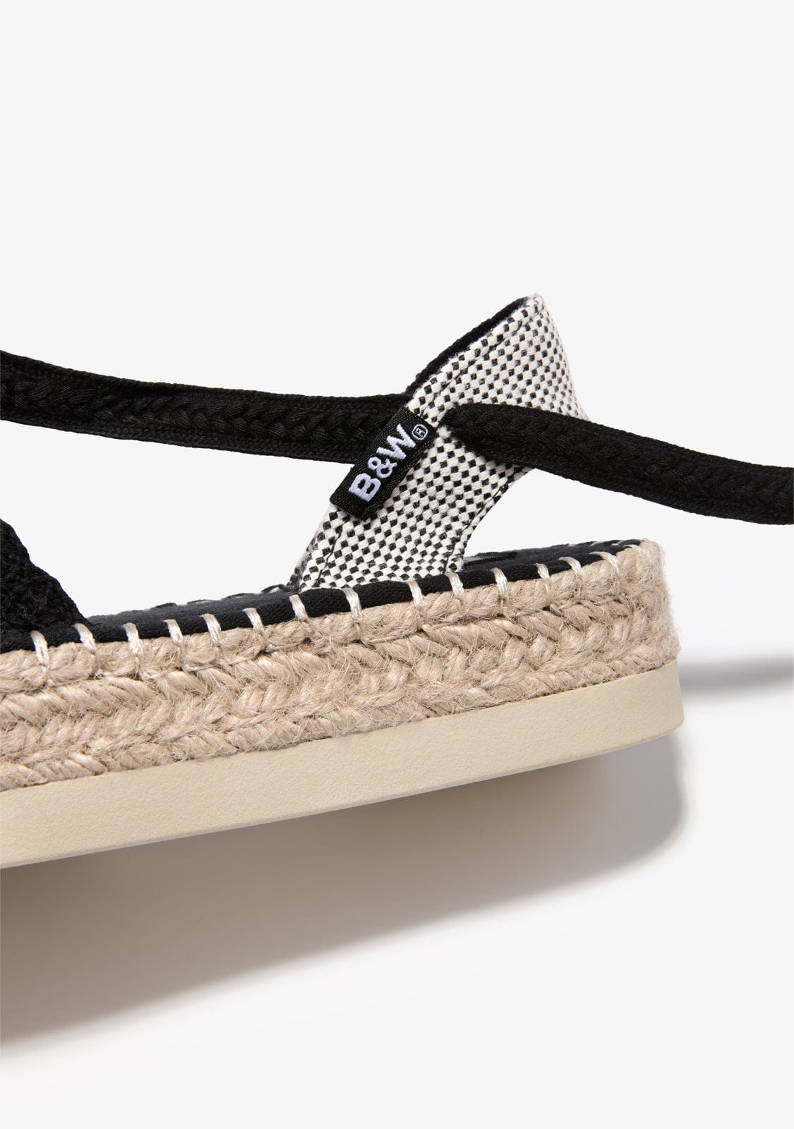 B&W JUNIOR TIRAS Black Crochet Espadrilles B&W