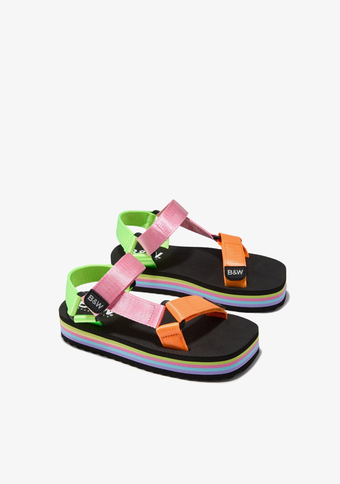 B&W JUNIOR TIRAS Multicolour Platform Sandals B&W