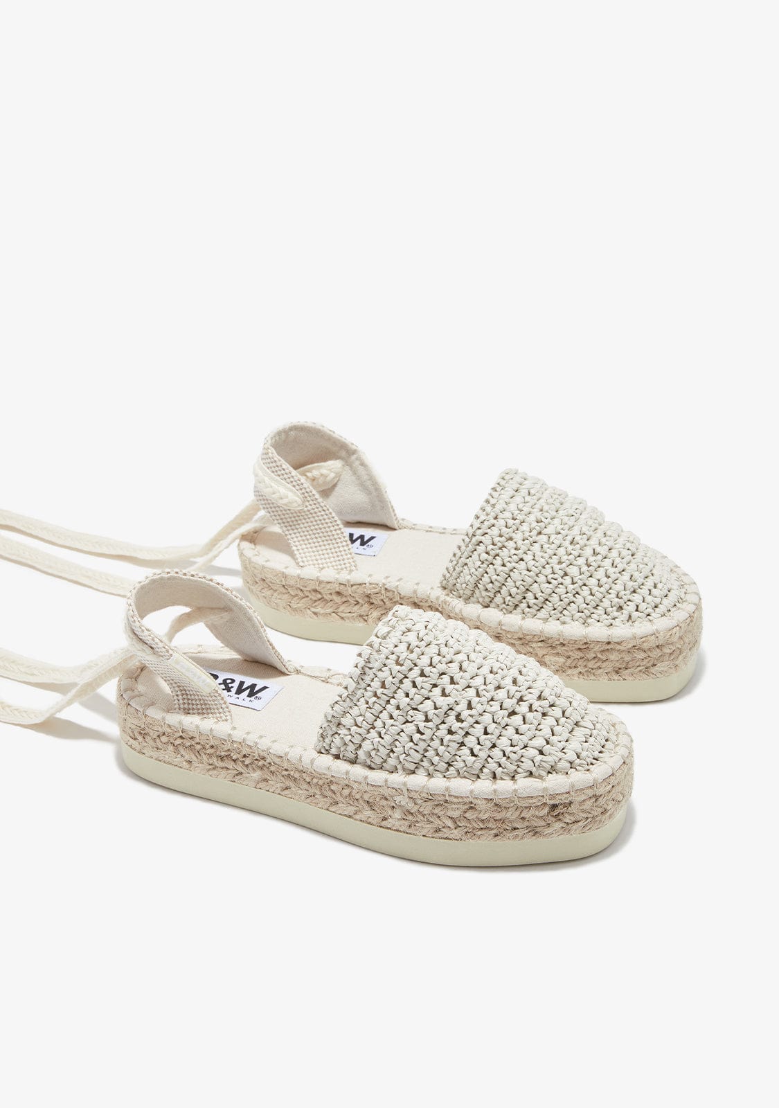 B&W JUNIOR ZAPATOS Beige Straps Espadrilles B&W