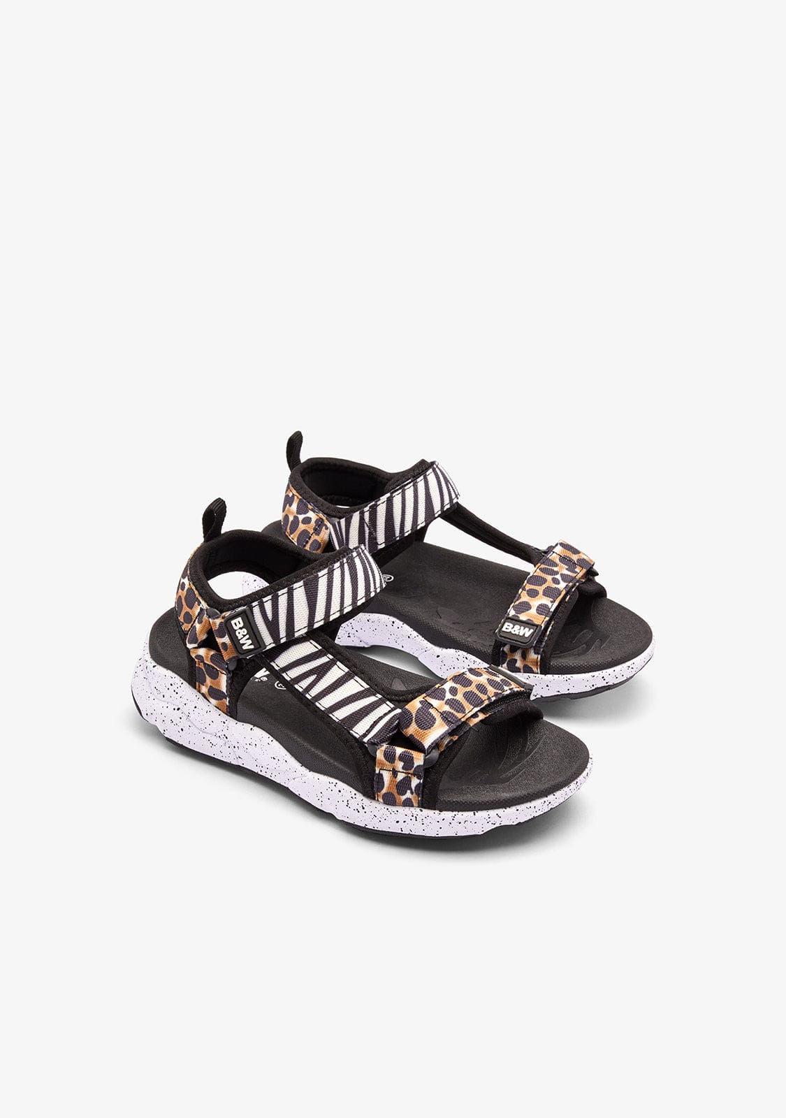 Animal Print Strips Sandals - Conguitos