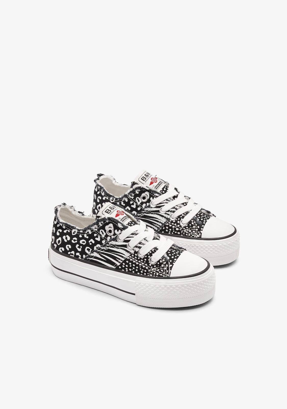 B&W JUNIOR ZAPATOS / SNEAKERS / BASKET Black Patchwork Low Sneakers