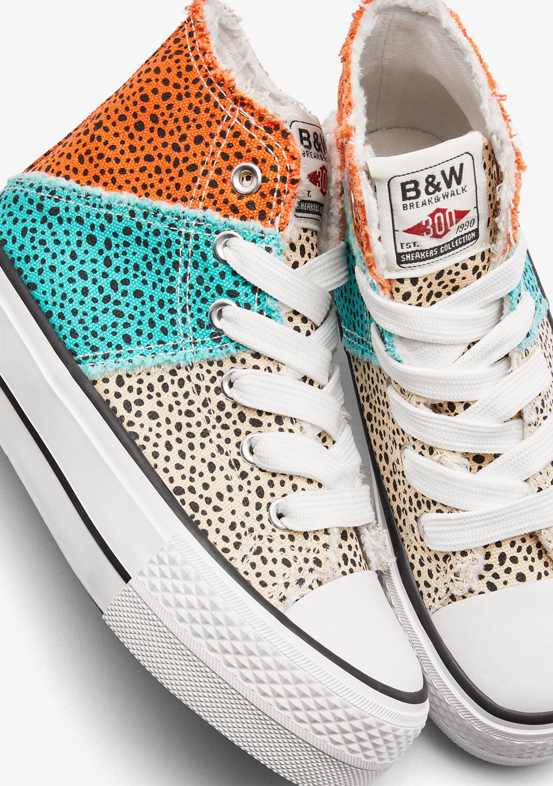B&W JUNIOR ZAPATOS / SNEAKERS / BASKET Patchwork Dots High Sneakers