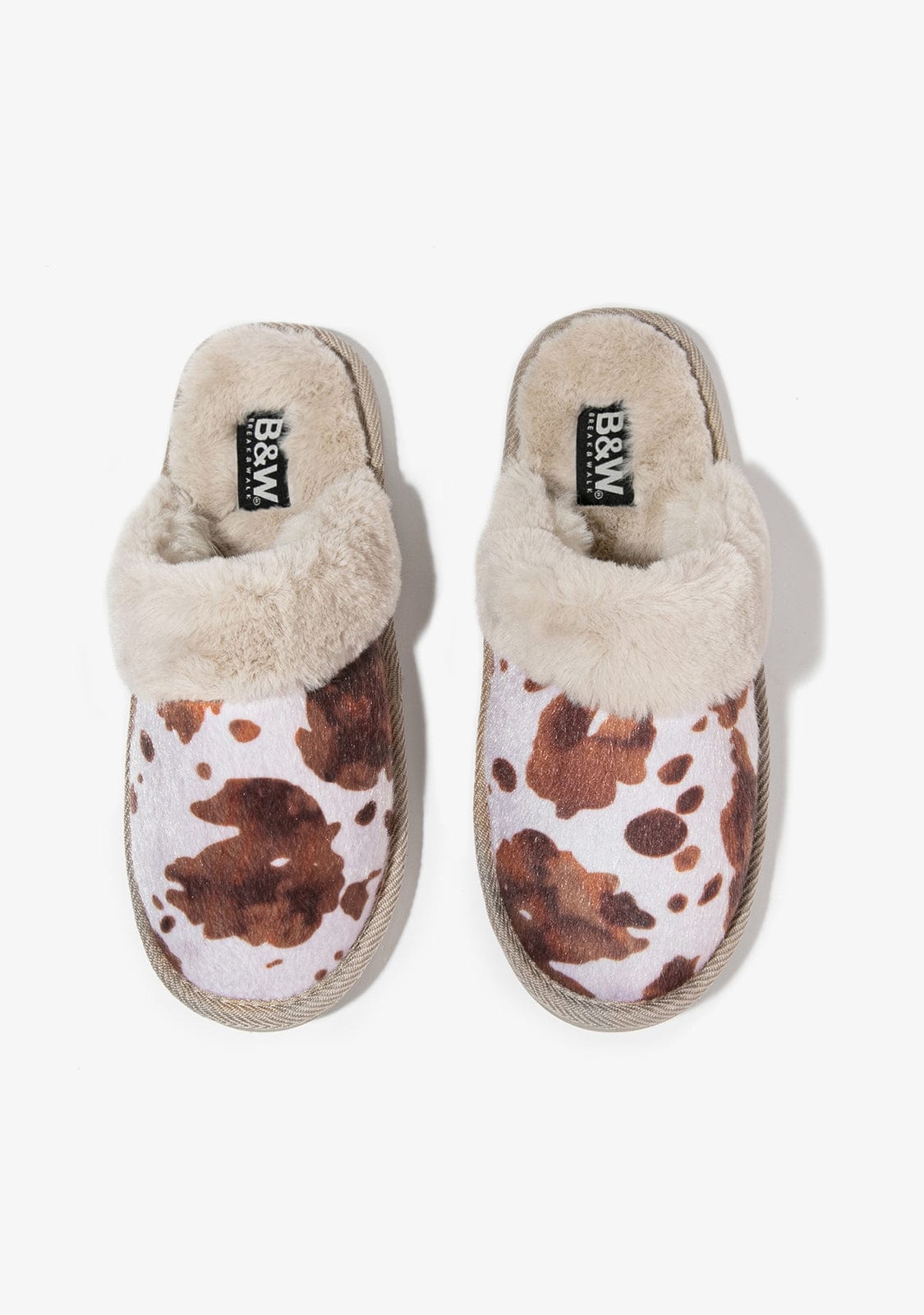 B & W Shoes Cow Home Slipper