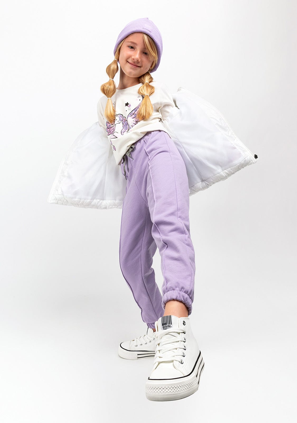 B & W Shoes White Platform Hi-Top Sneakers