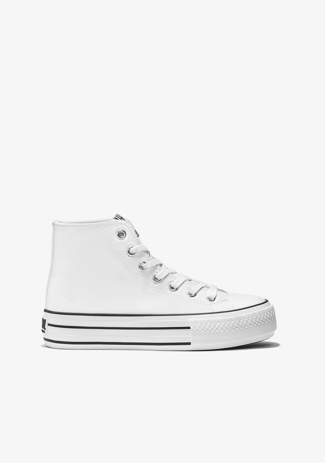 B & W Shoes White Platform Hi-Top Sneakers