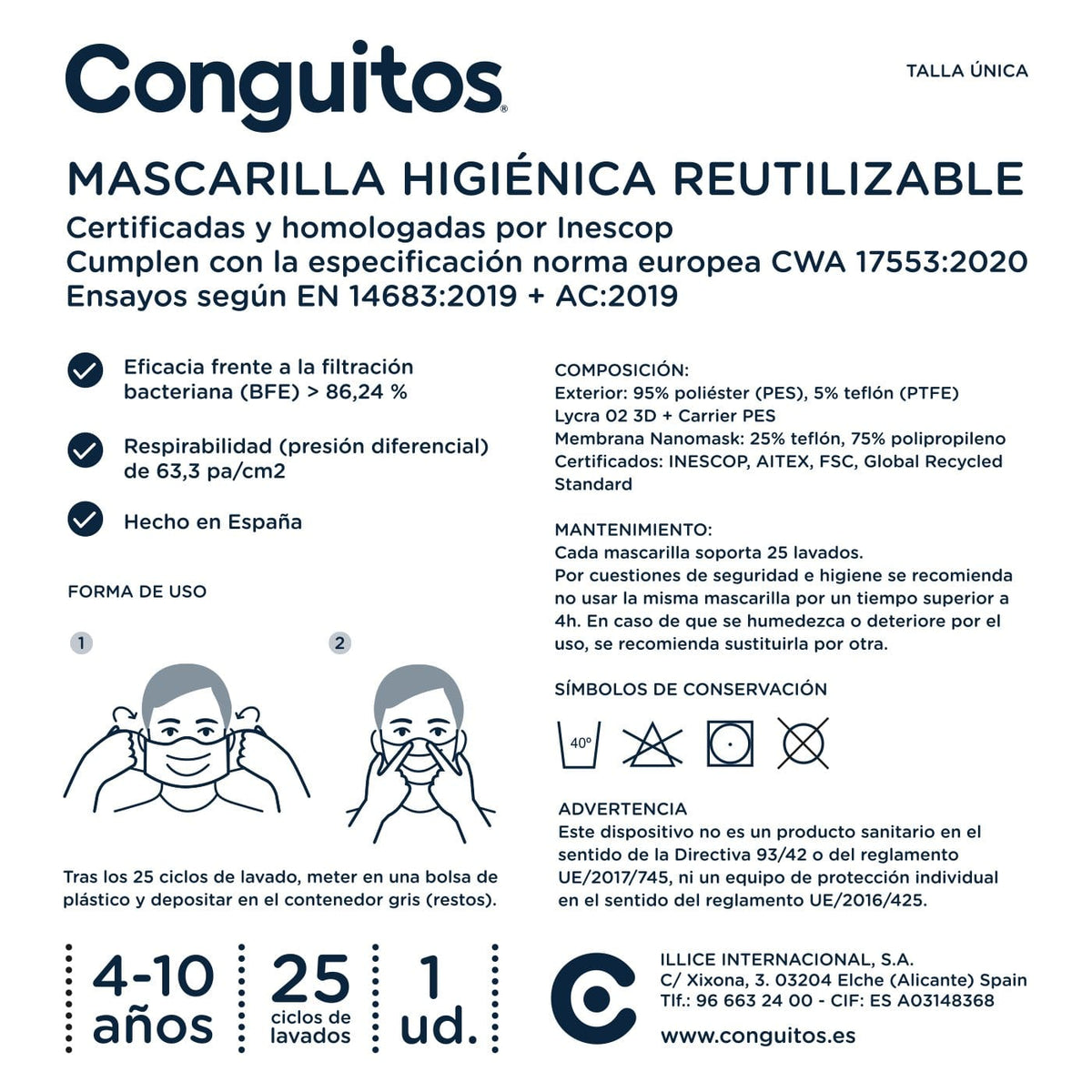 CONGUITOS Accessories Child's Butterfly Certified Mask