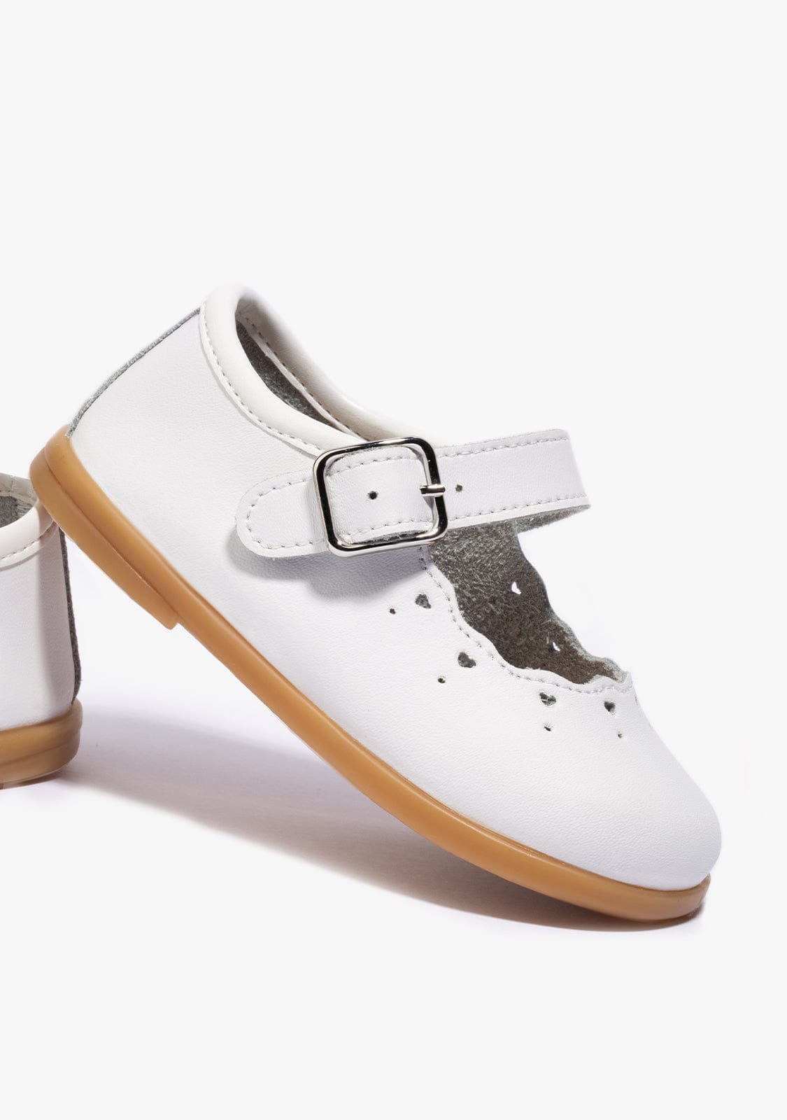 CONGUITOS BAILARINAS Baby´s White Buckle Mary Janes