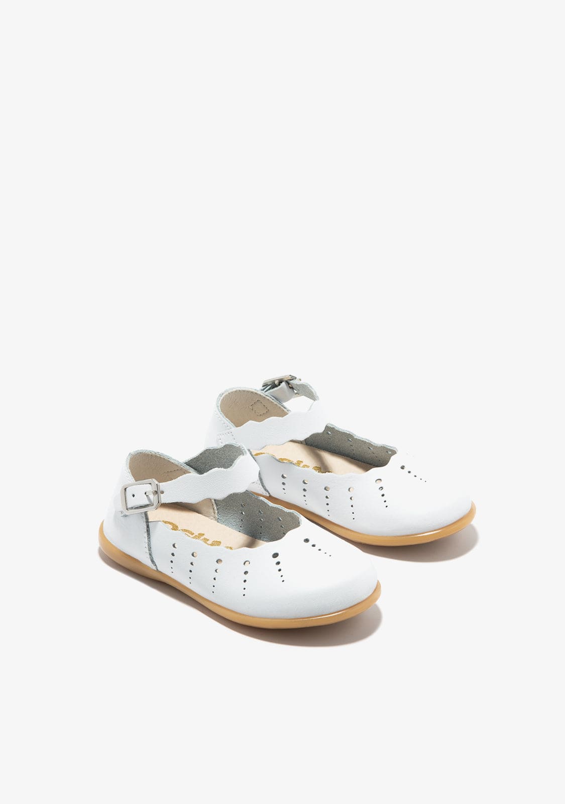 CONGUITOS BAILARINAS Baby´s White Waves Buckle Ballerinas