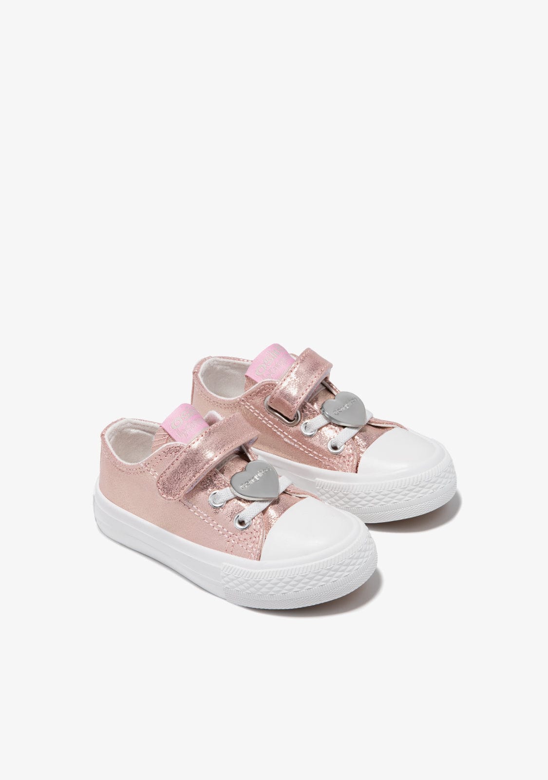 Conguitos BASKET Baby´s Metallized Pink Canvas Sneakers