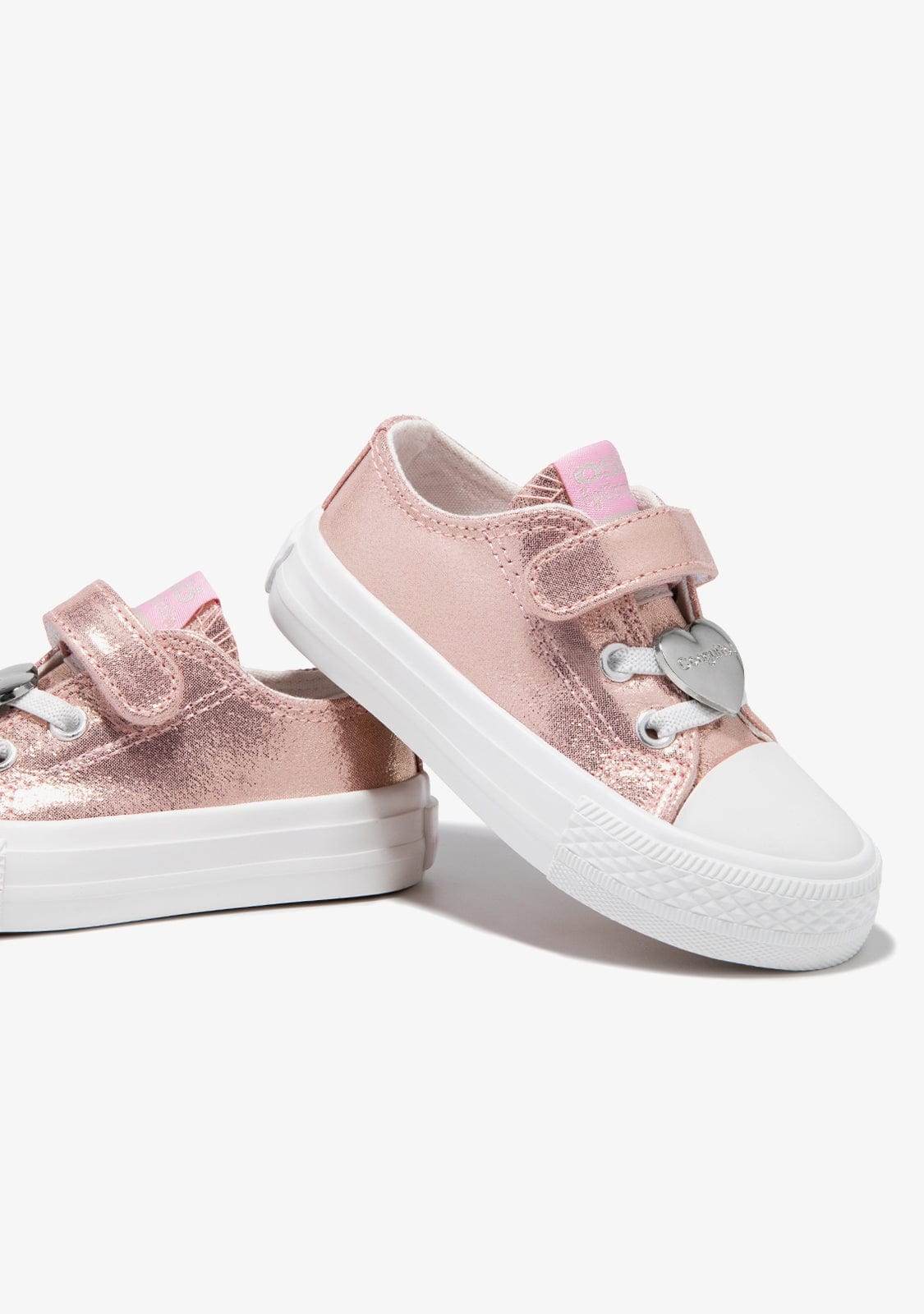 Conguitos BASKET Baby´s Metallized Pink Canvas Sneakers