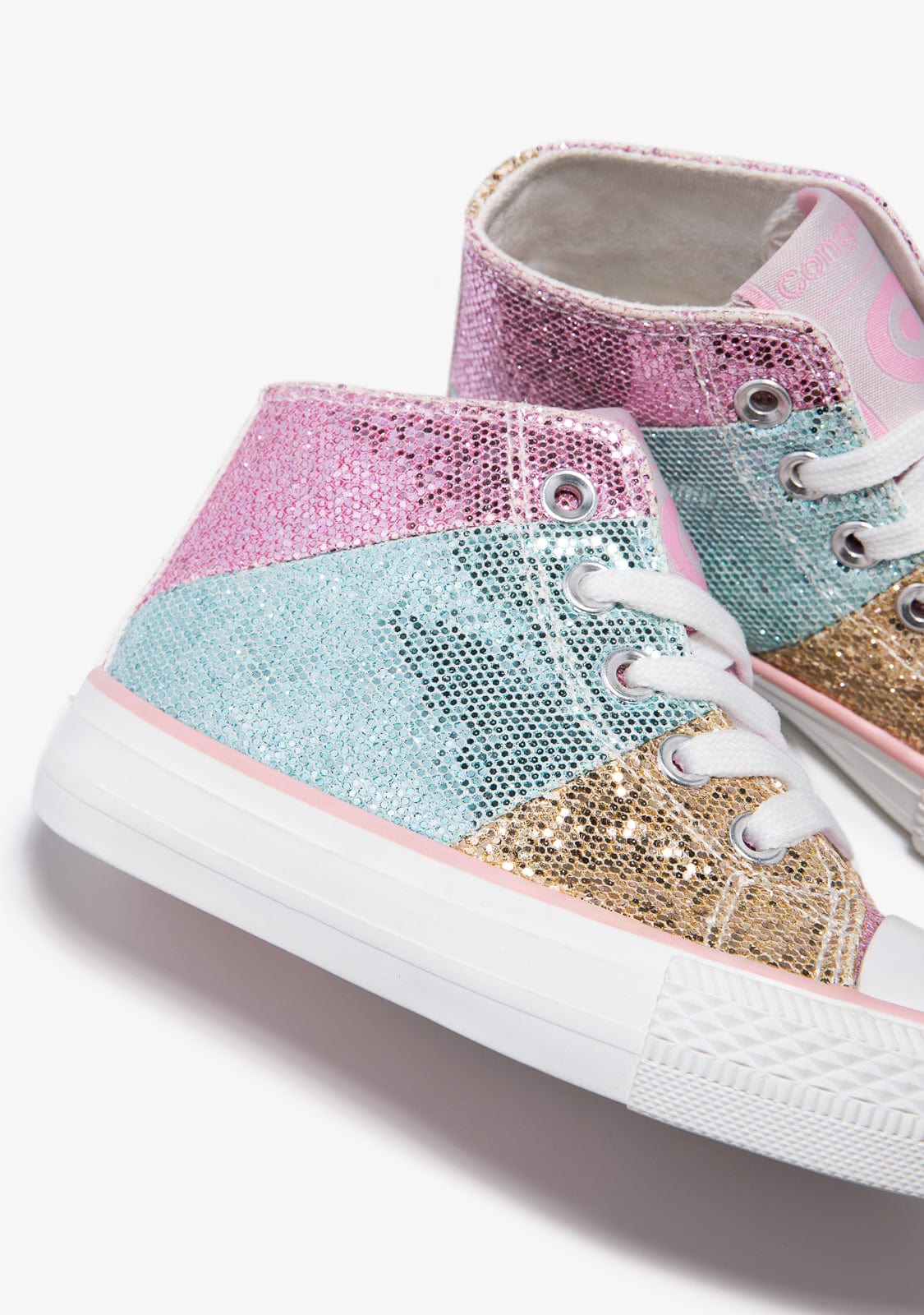 Conguitos BASKET Glitter Patchwork Hi Top Sneakers