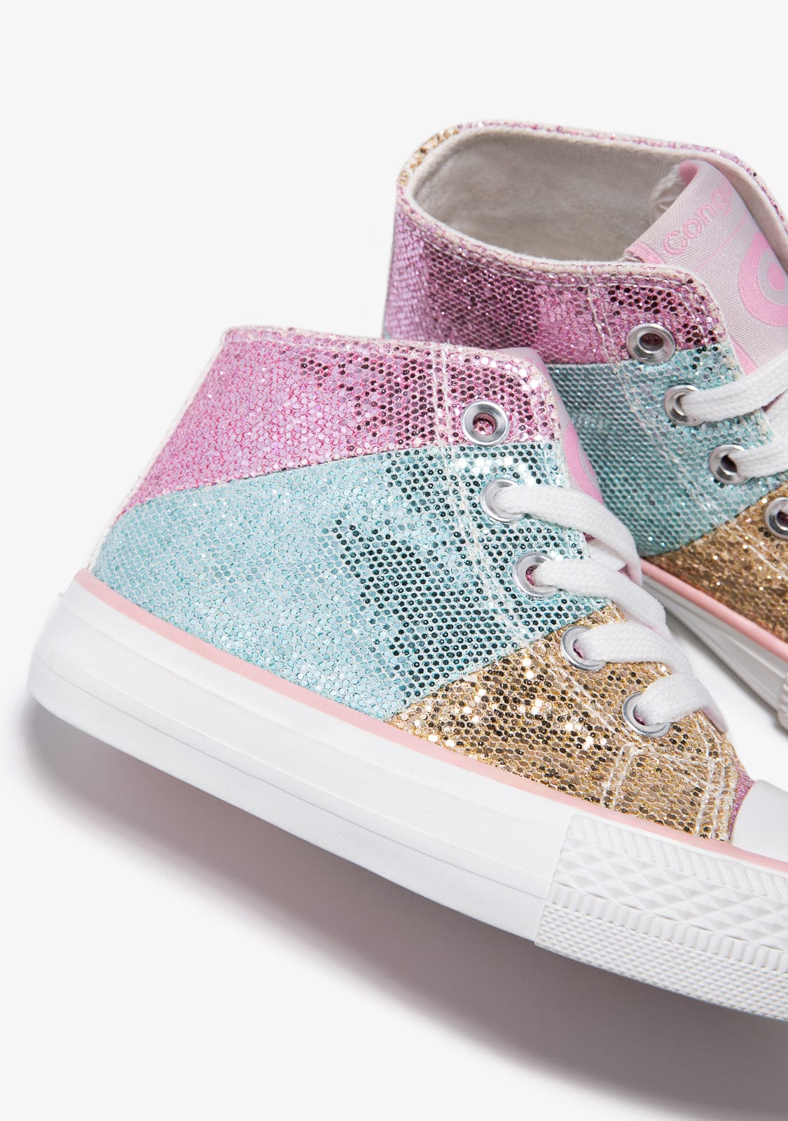 Conguitos BASKET Glitter  Patchwork Hi Top Sneakers