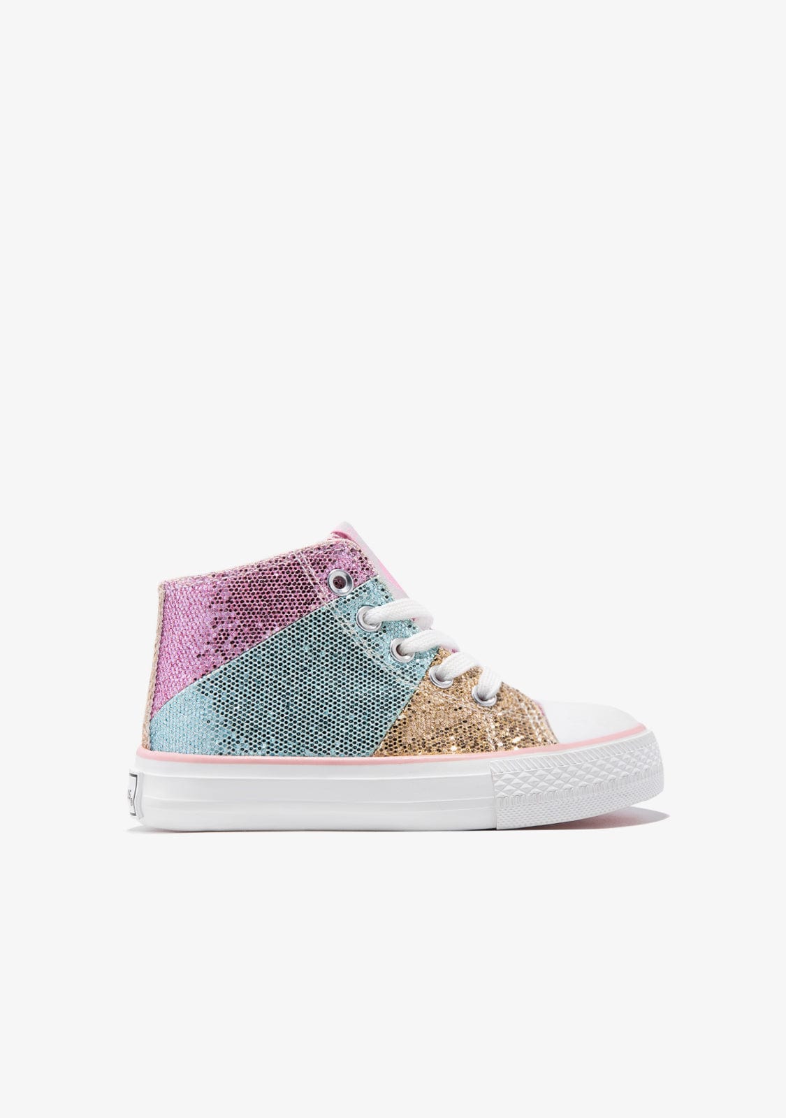 Conguitos BASKET Glitter  Patchwork Hi Top Sneakers