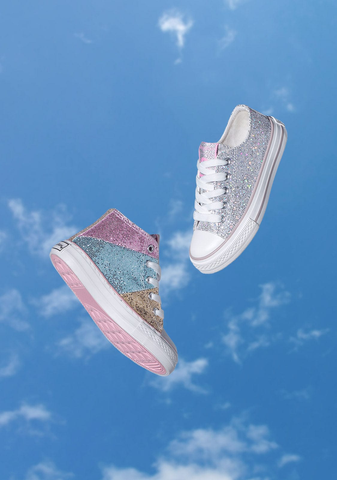 Conguitos BASKET Glitter Patchwork Hi Top Sneakers