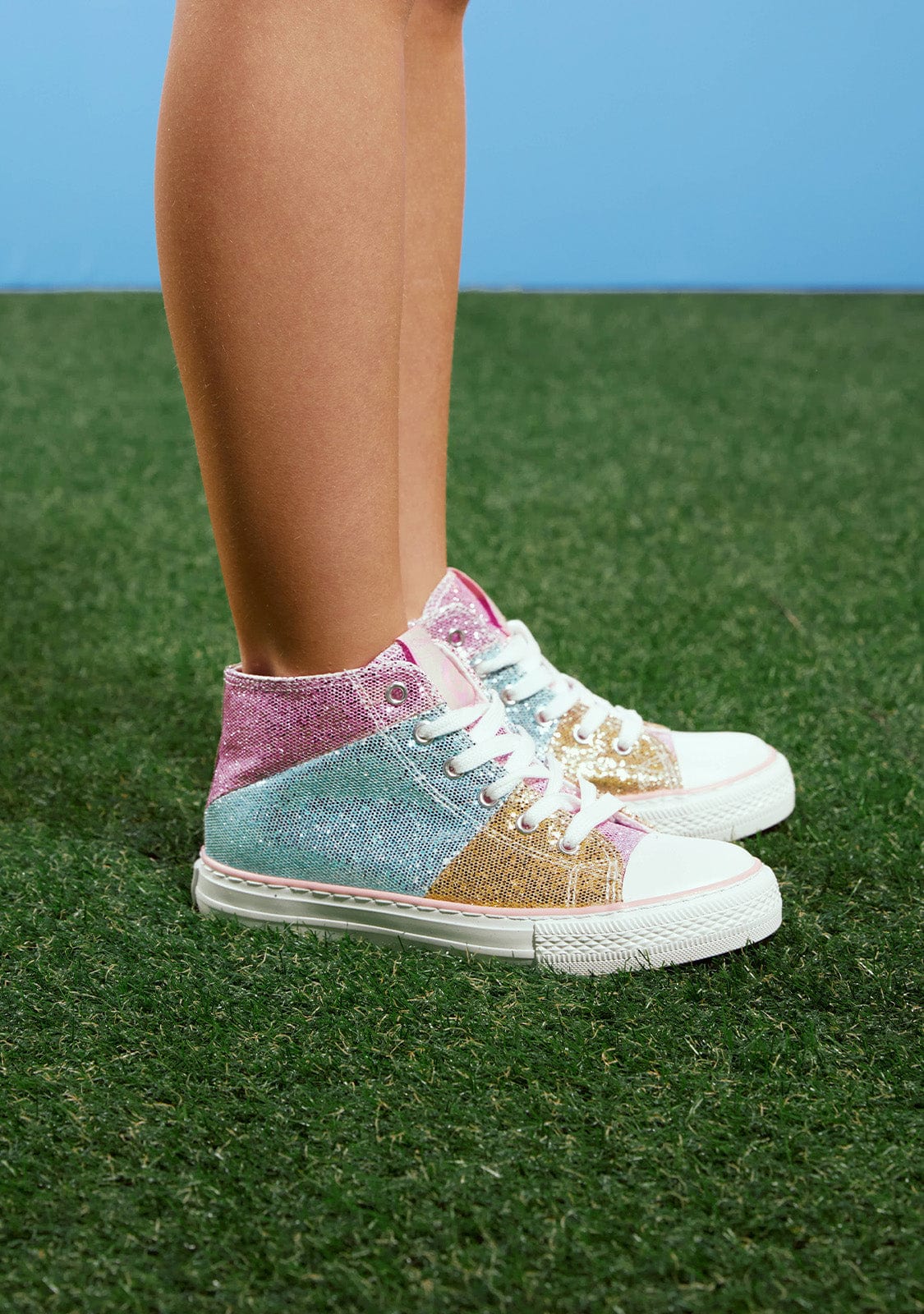 Conguitos BASKET Glitter  Patchwork Hi Top Sneakers