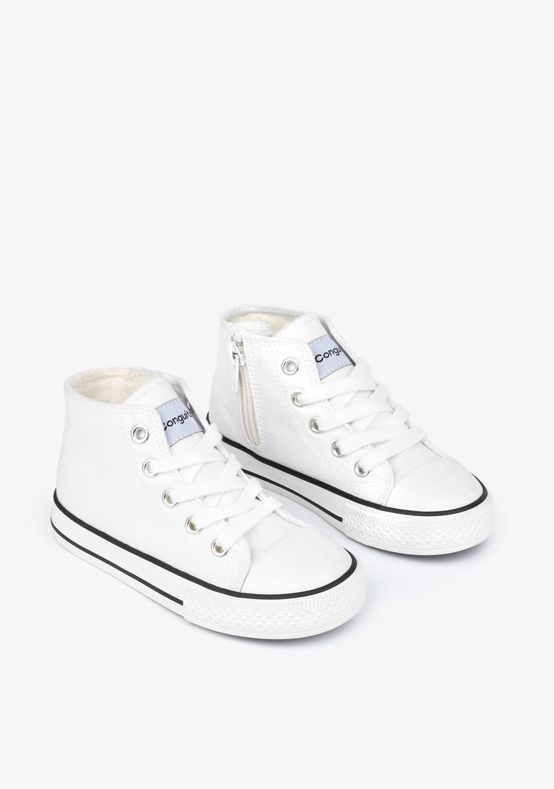 Conguitos BASKET White Canvas Hi Top Sneakers