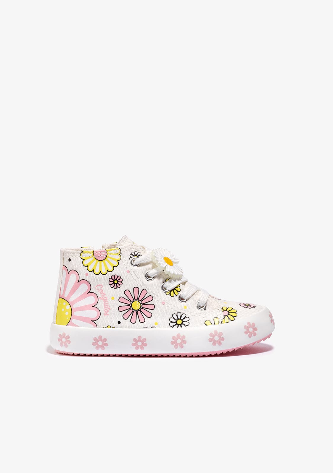 CONGUITOS BASKET White Glows in the dark Flowers High Top Sneakers