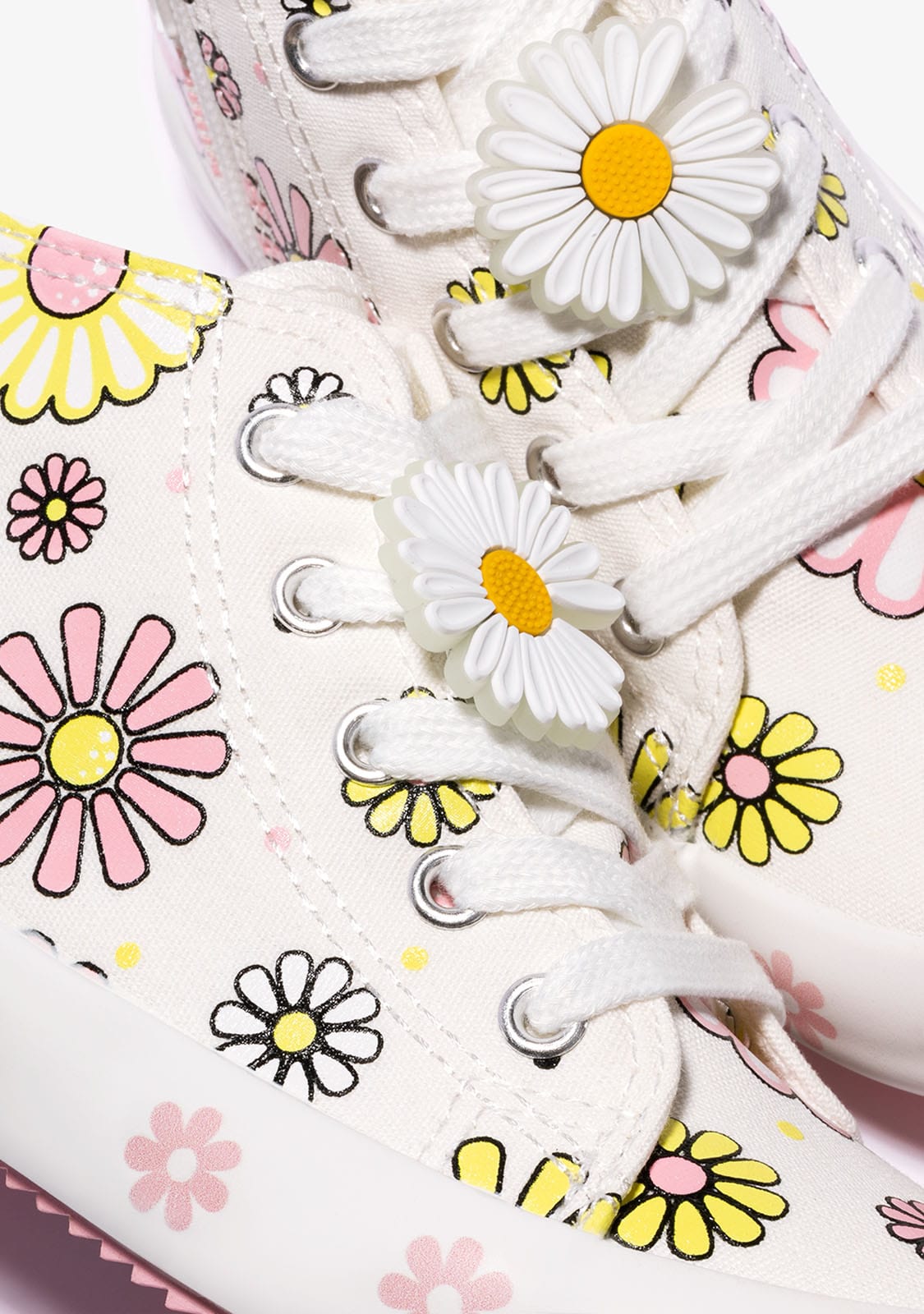 CONGUITOS BASKET White Glows in the dark Flowers High Top Sneakers