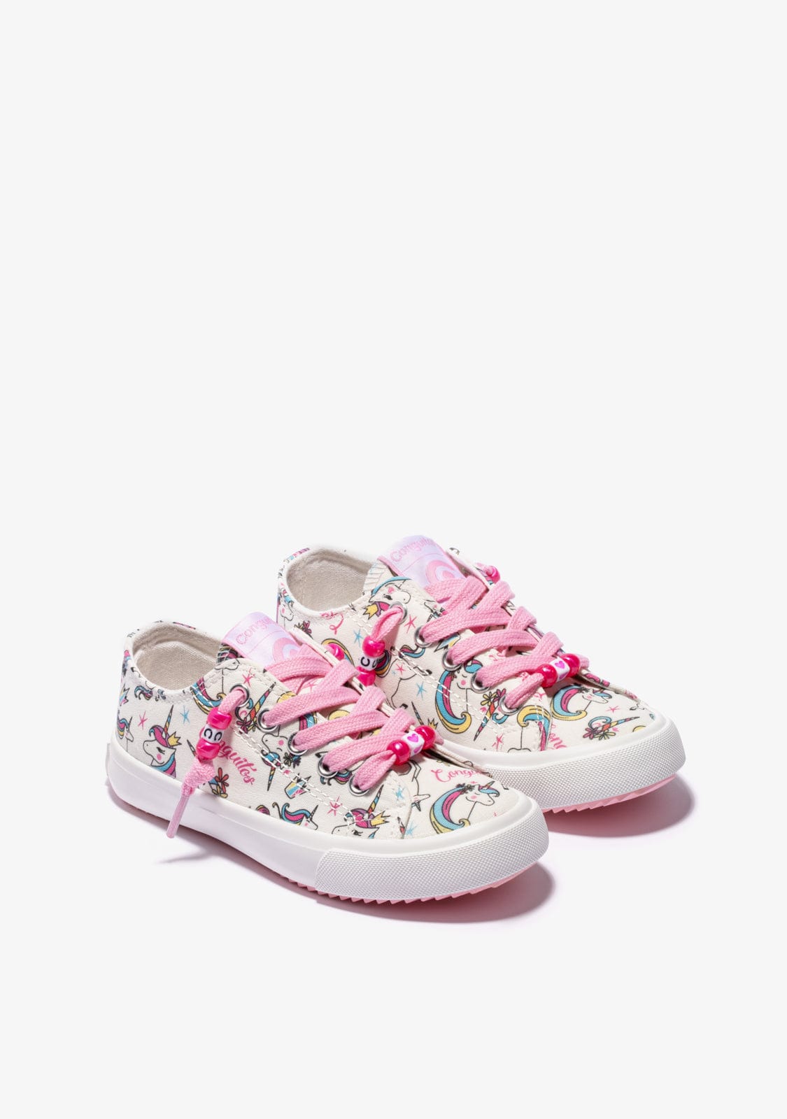 CONGUITOS BASKET White Unicorn Canvas Sneakers