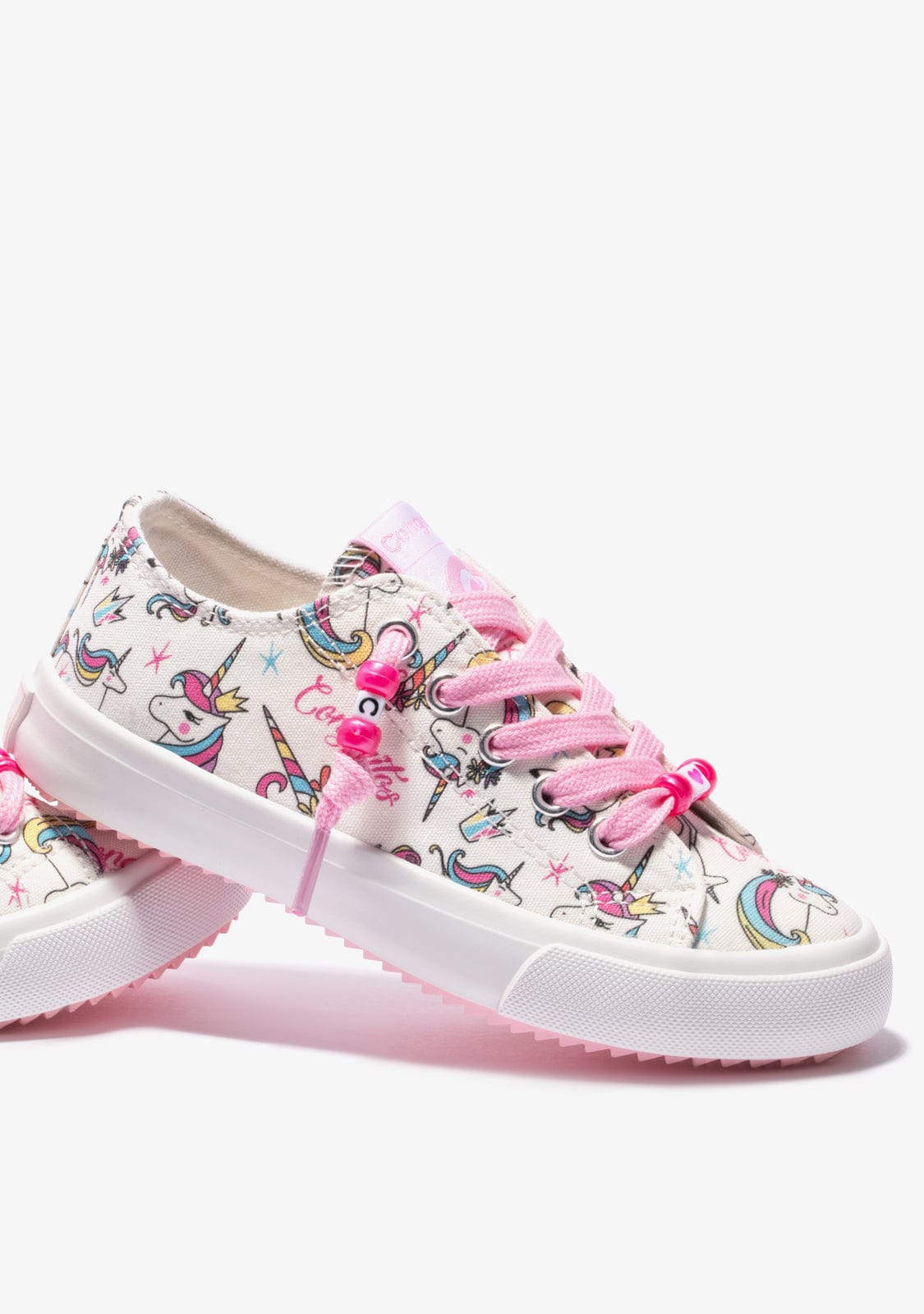 CONGUITOS BASKET White Unicorn Canvas Sneakers