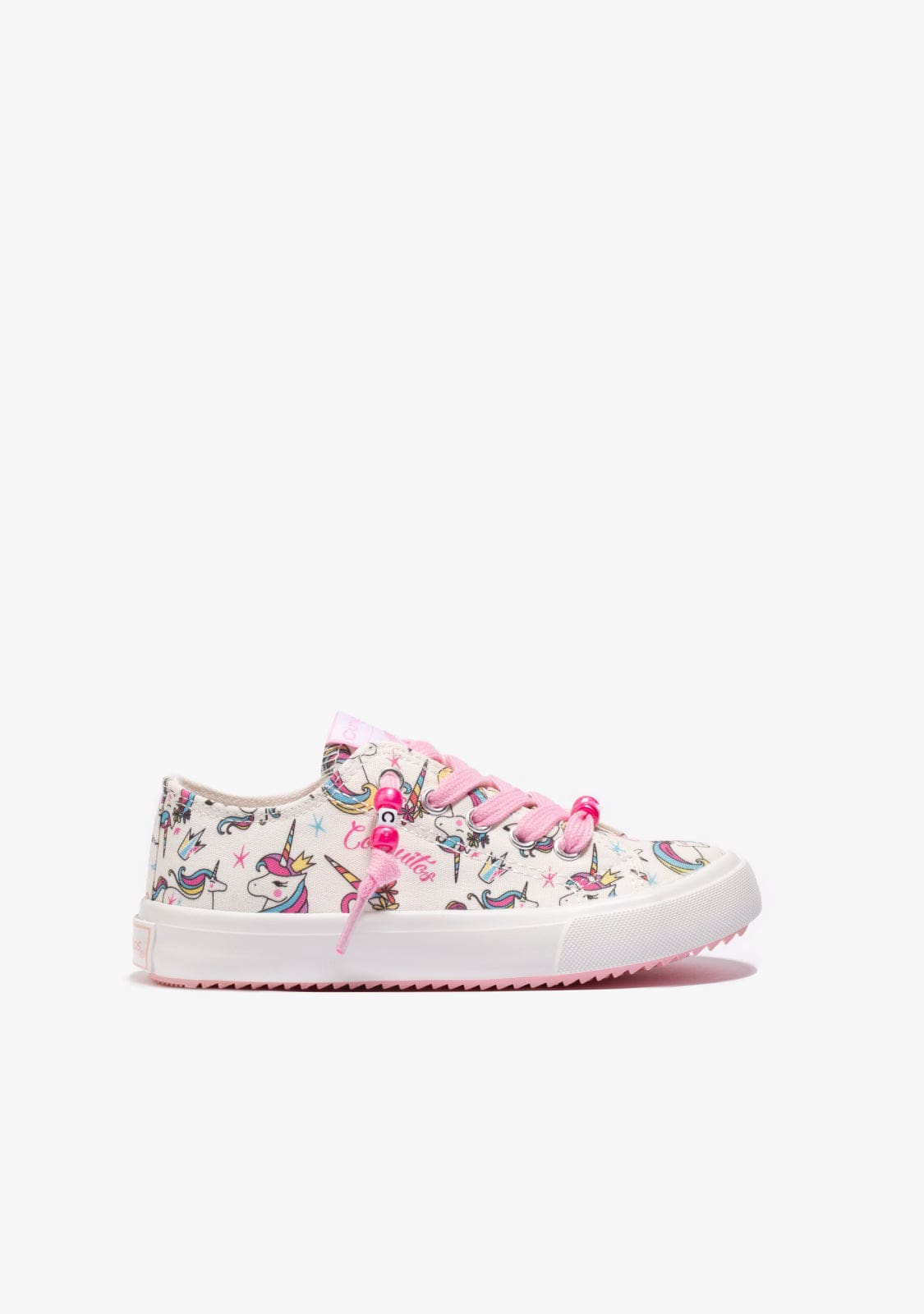 CONGUITOS BASKET White Unicorn Canvas Sneakers