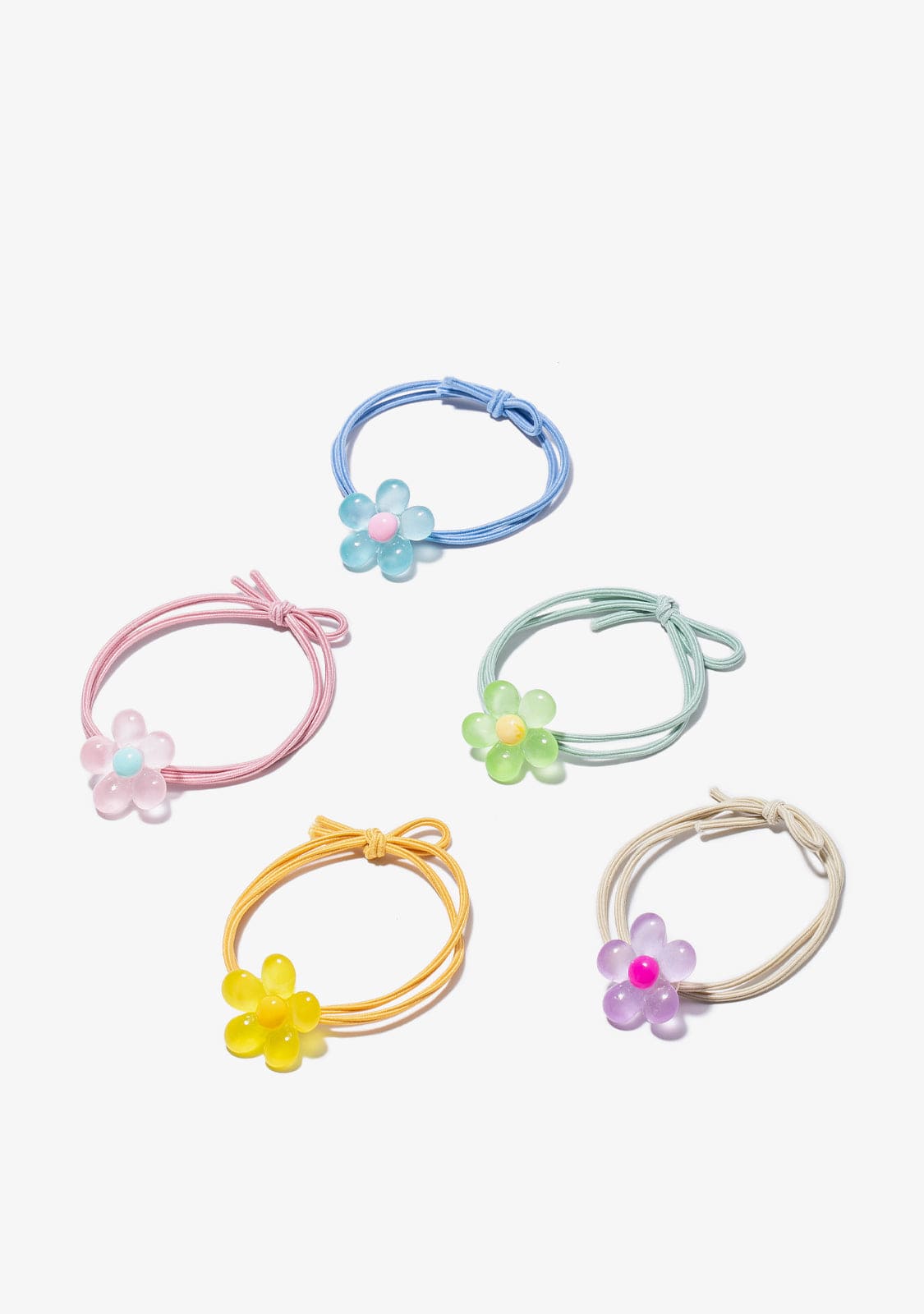 CONGUITOS COLETEROS Multicolour Flower Scrunchies Set