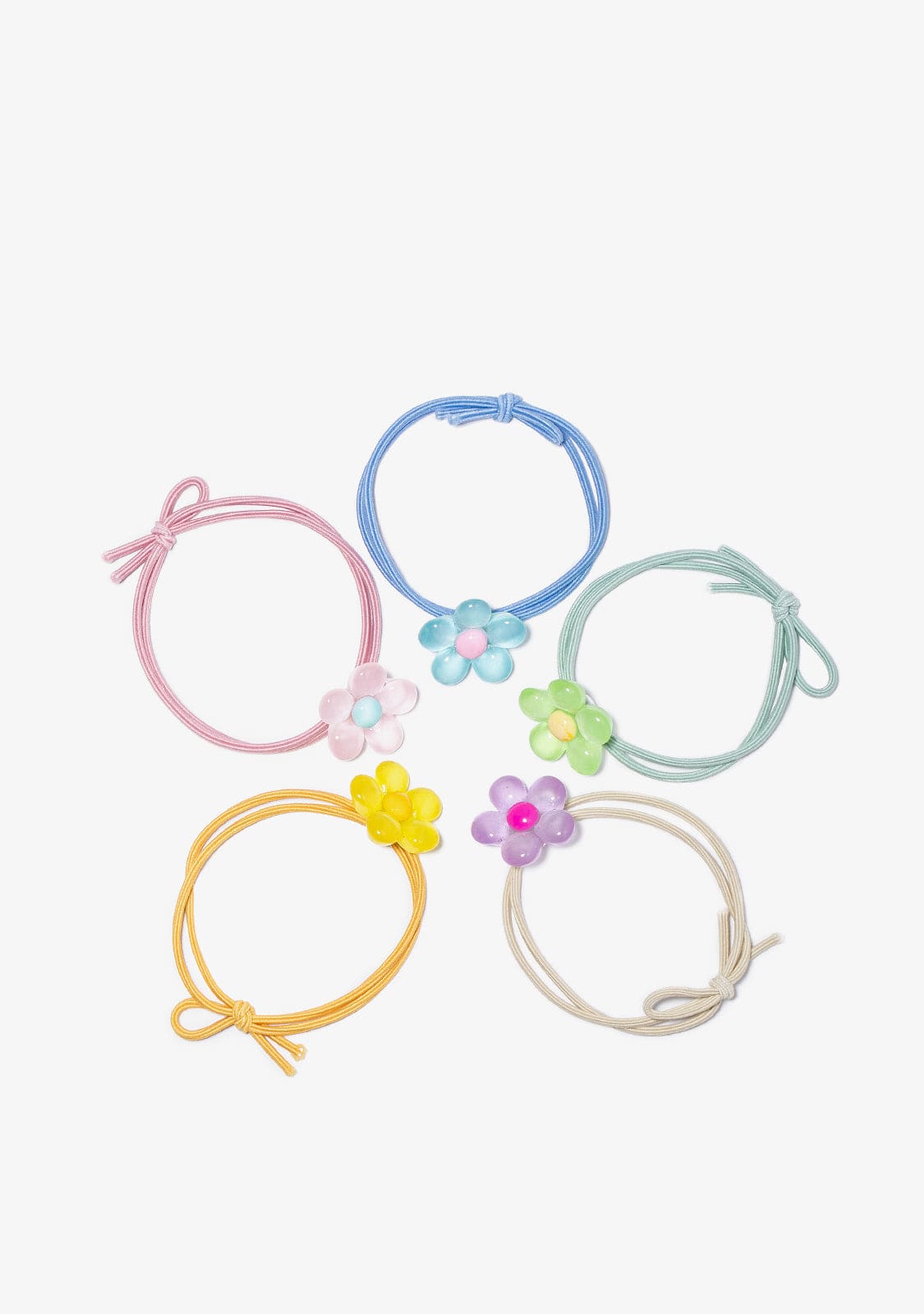 CONGUITOS COLETEROS Multicolour Flower Scrunchies Set