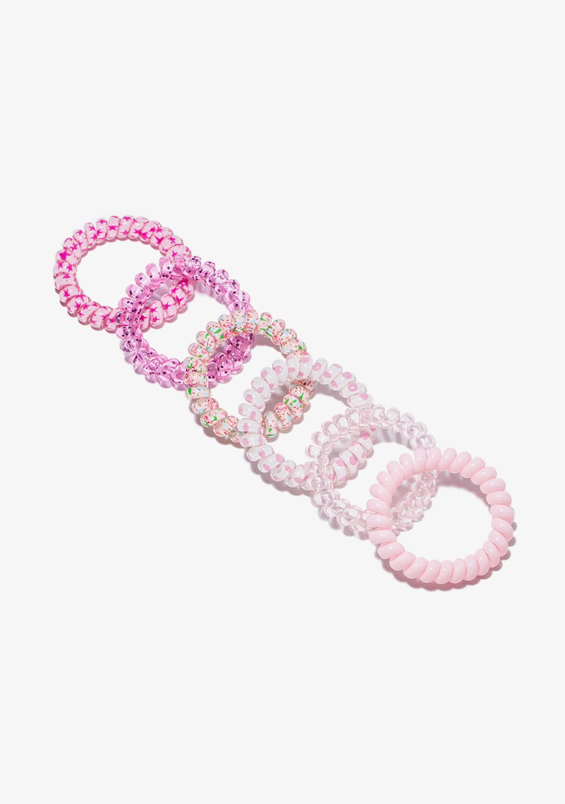 CONGUITOS COLETEROS Pink Spiral Scrunchies Set