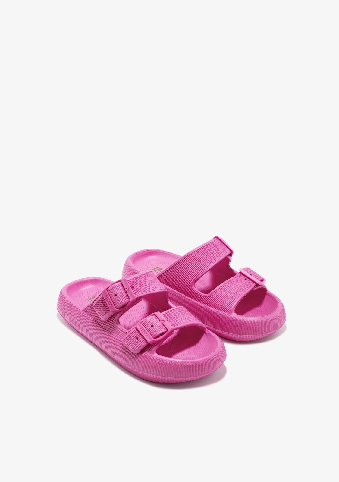 CONGUITOS HEBILLAS Fuchsia Double Buckle Slides