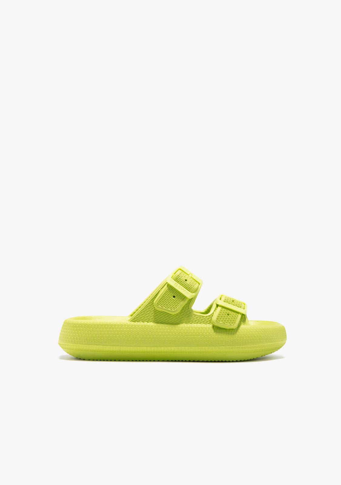 CONGUITOS HEBILLAS Lime Double Buckle Slides