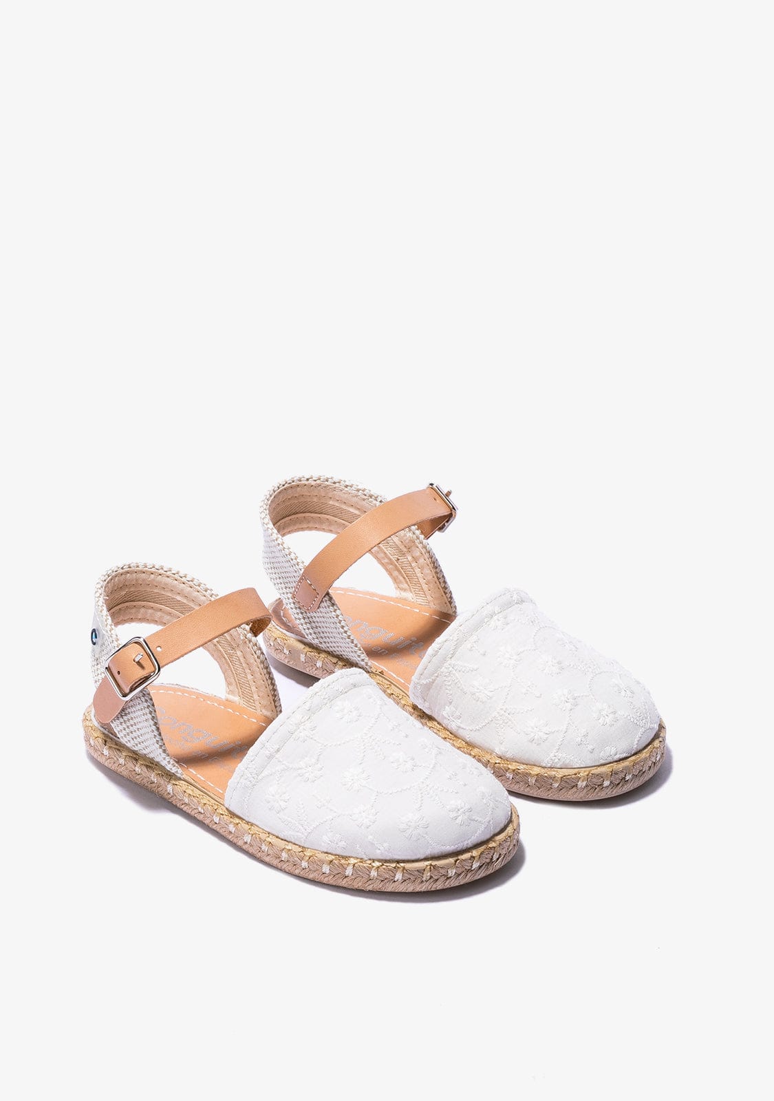 CONGUITOS HEBILLAS White Embroidery Espadrilles