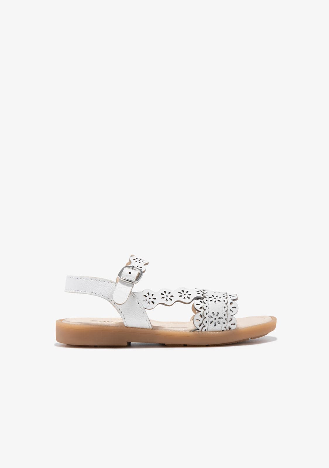 CONGUITOS HEBILLAS White Gold Texture Sandals