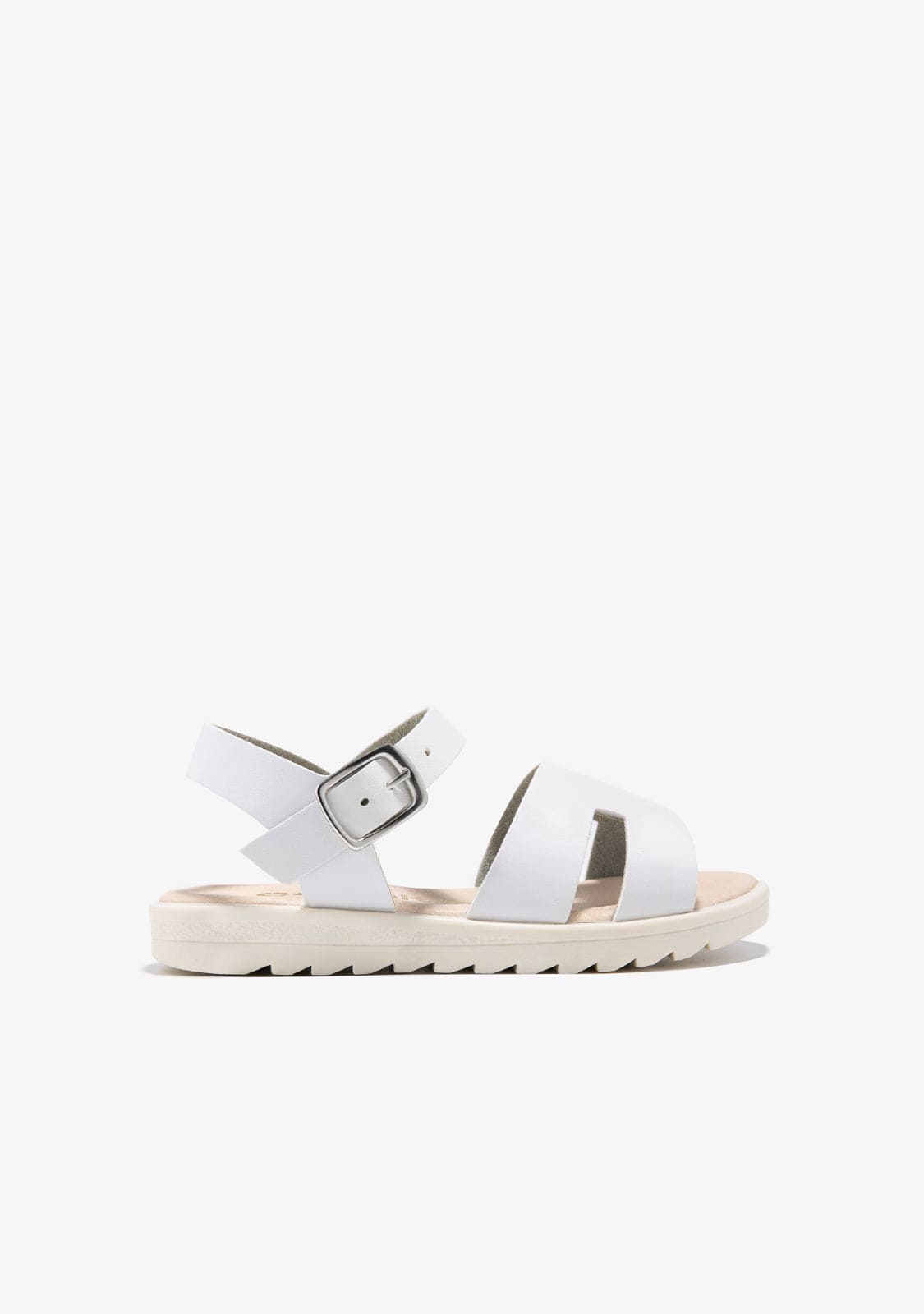 CONGUITOS HEBILLAS White Straps Buckle Sandals