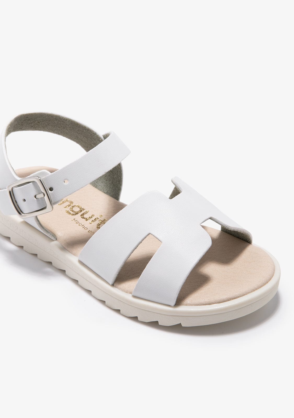 CONGUITOS HEBILLAS White Straps Buckle Sandals