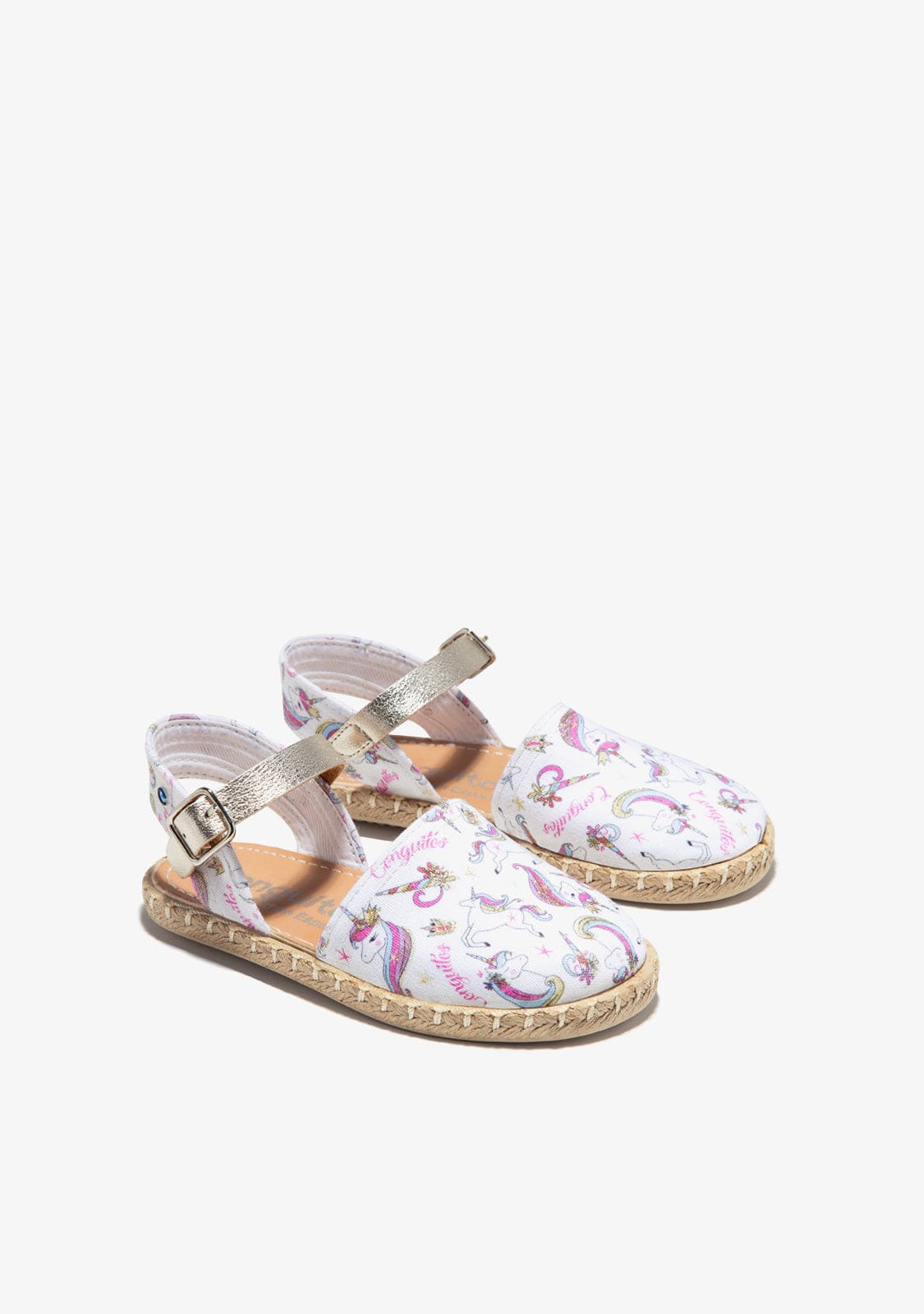 CONGUITOS HEBILLAS White Unicorns  Buckle Espadrilles