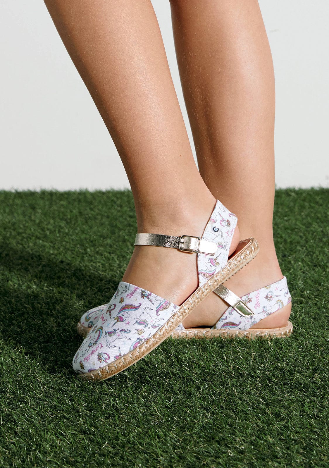 CONGUITOS HEBILLAS White Unicorns  Buckle Espadrilles