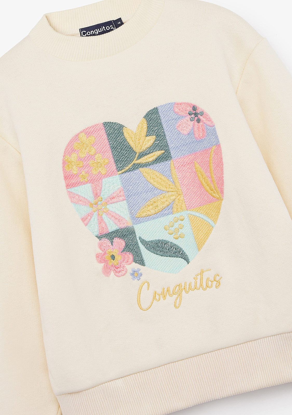 CONGUITOS ROPA / SUDADERAS / SUDADERAS SIN CAPUCHA Beige Heart Sweatshirt