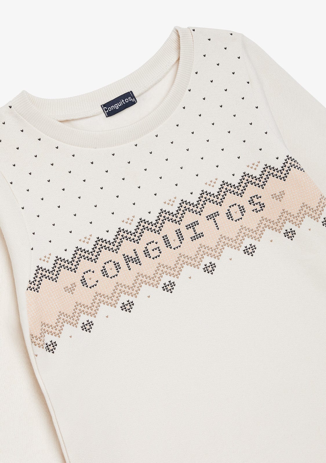 CONGUITOS ROPA / VESTIDOS Beige Border Sweatshirt Dress