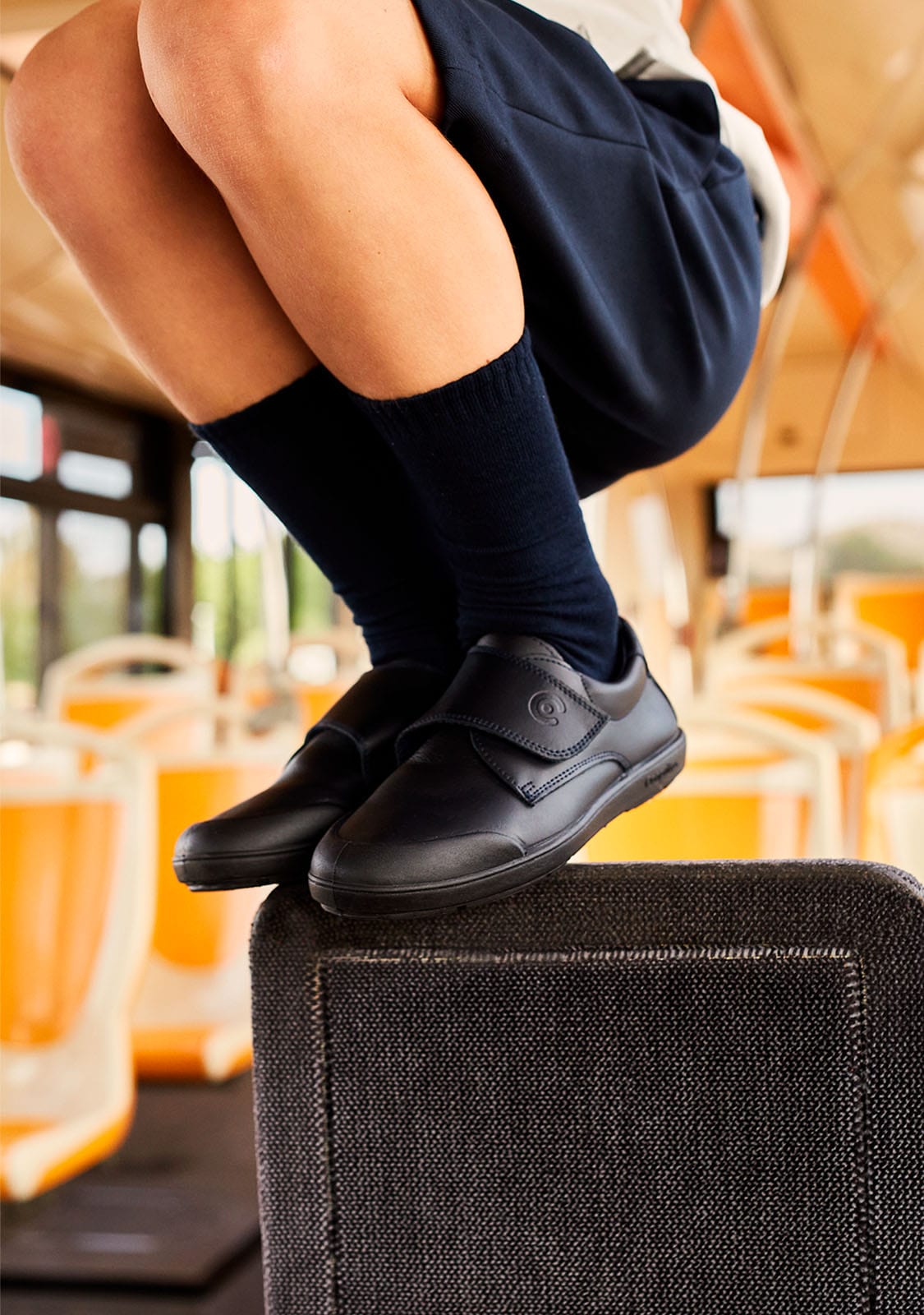 CONGUITOS Shoes Boy's Navy Washable Leather School Shoes