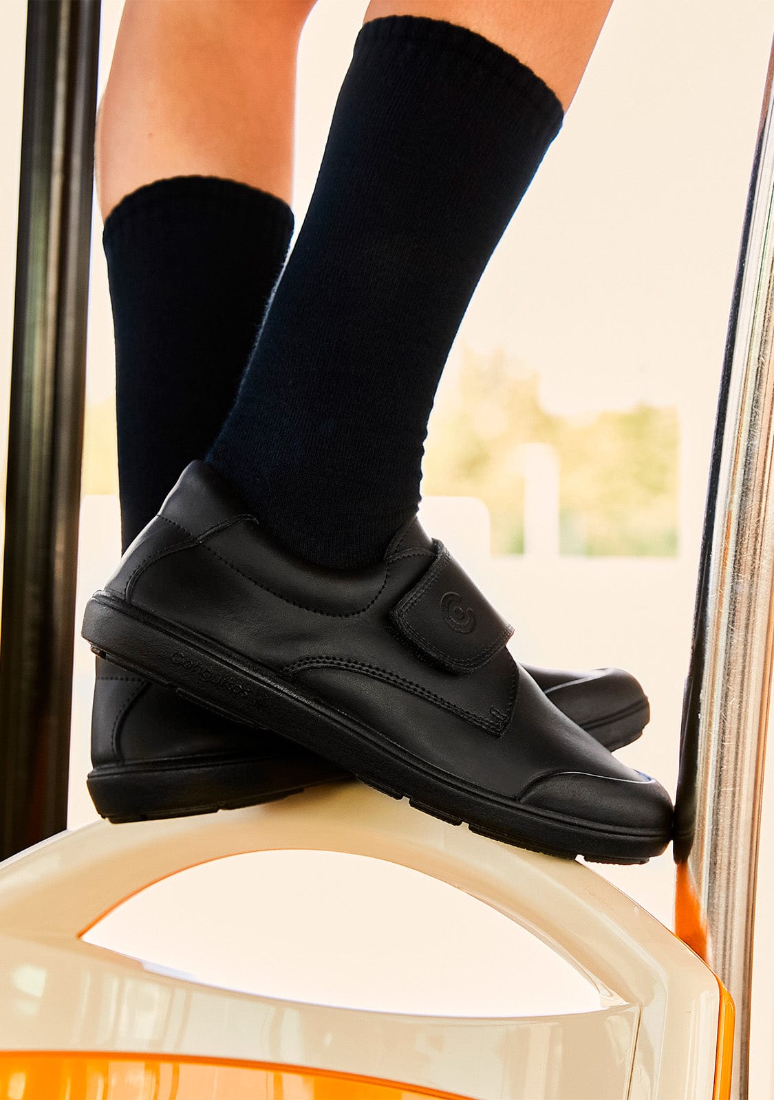 CONGUITOS Shoes Boy's Navy Washable Leather School Shoes