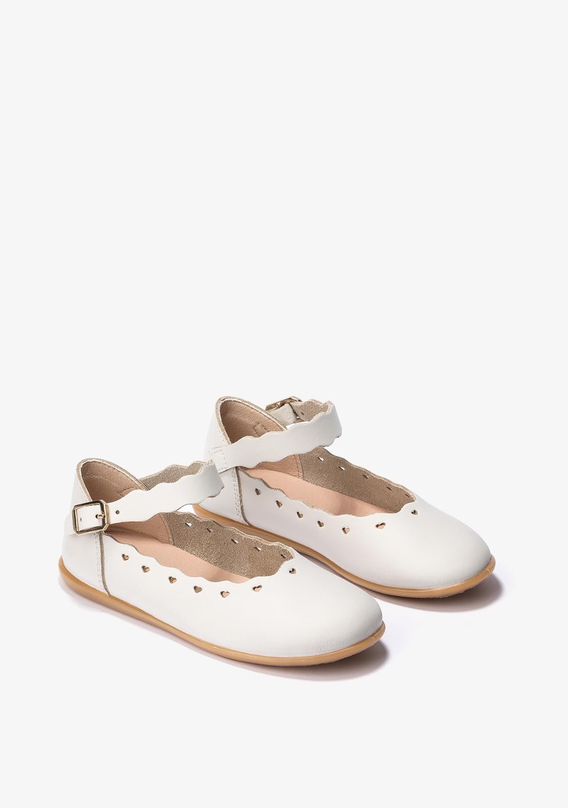 CONGUITOS Shoes Girl's Beige Buckle Ballerinas