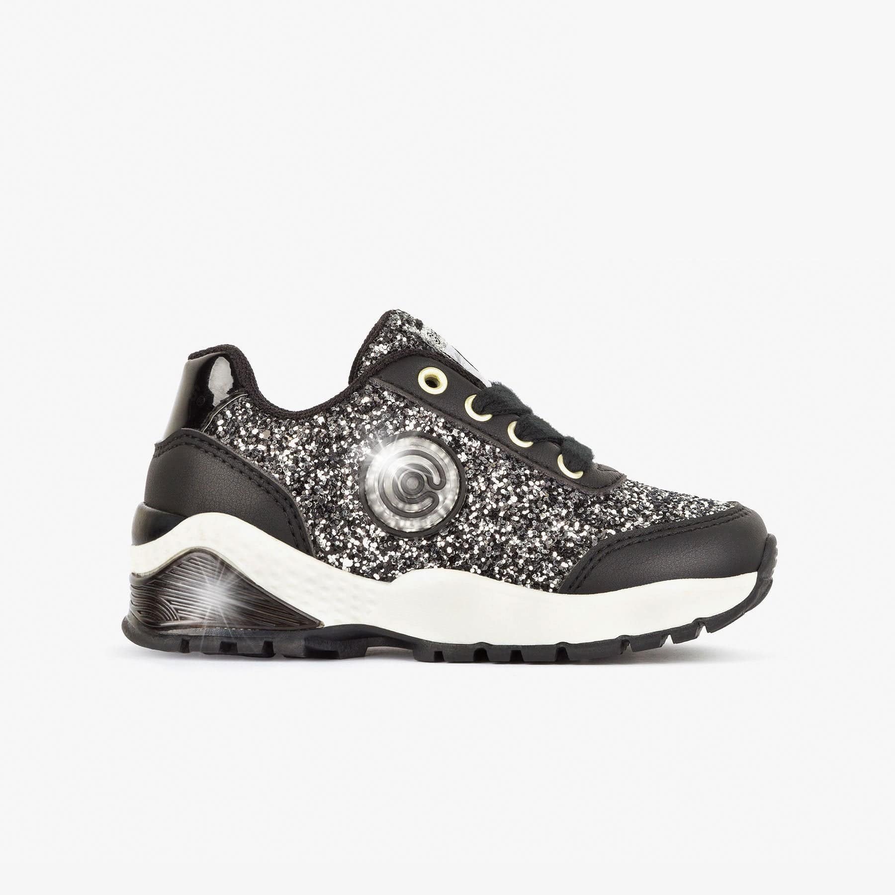 Black glitter tennis shoes deals