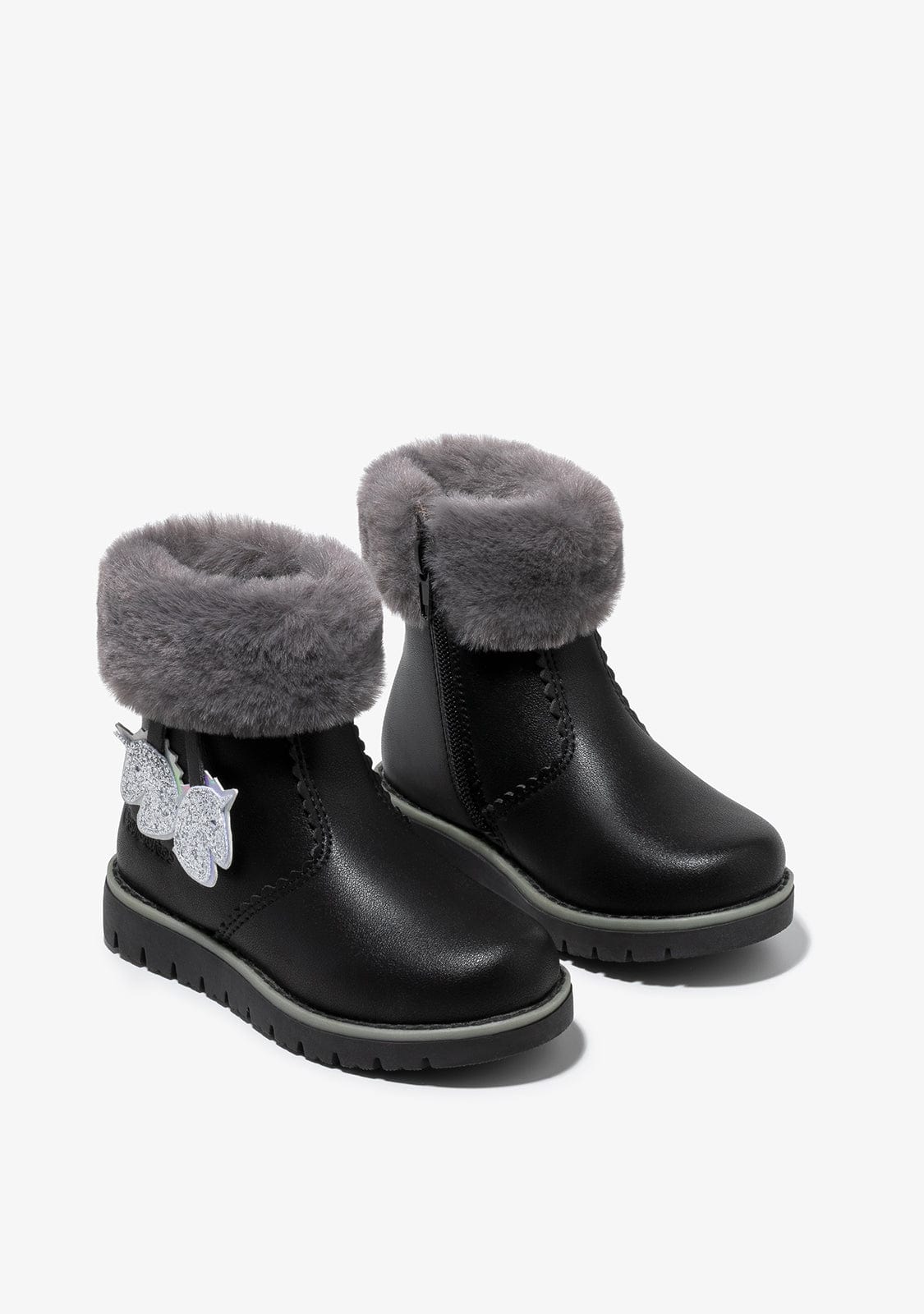 CONGUITOS Shoes Girl's Black Unicorn Boots