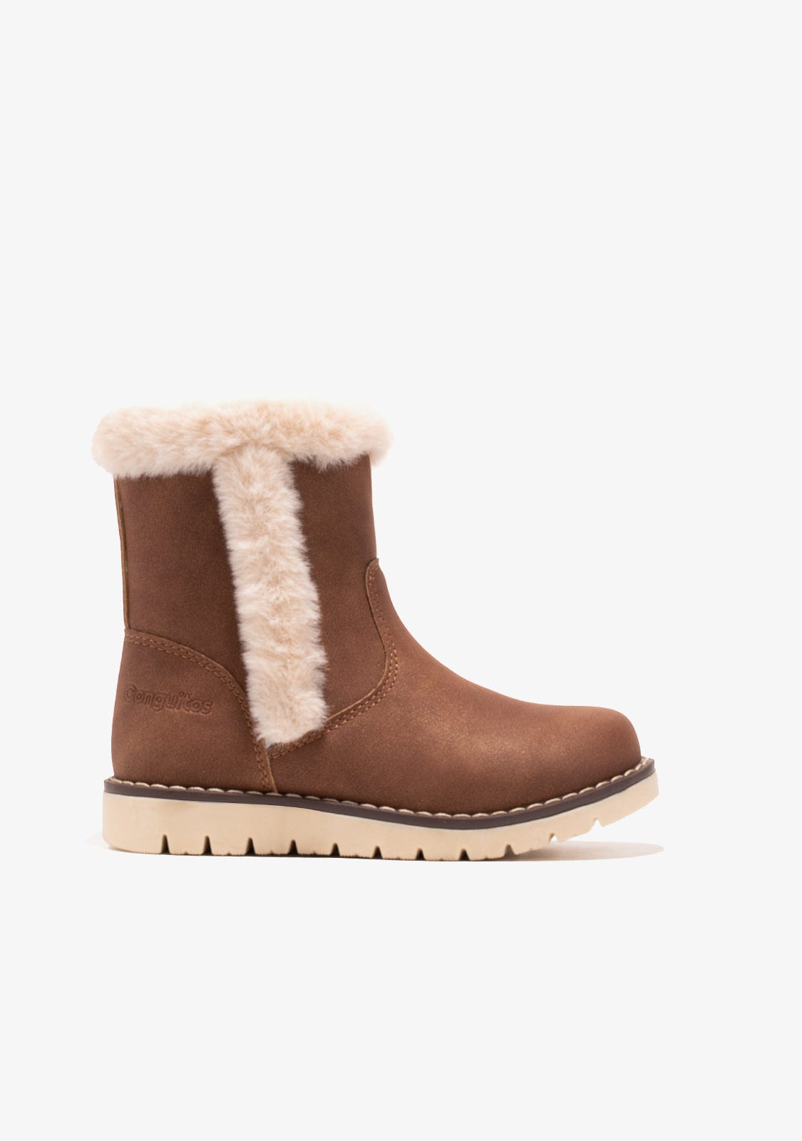 CONGUITOS Shoes Girl's Brown Fur Boots Napa