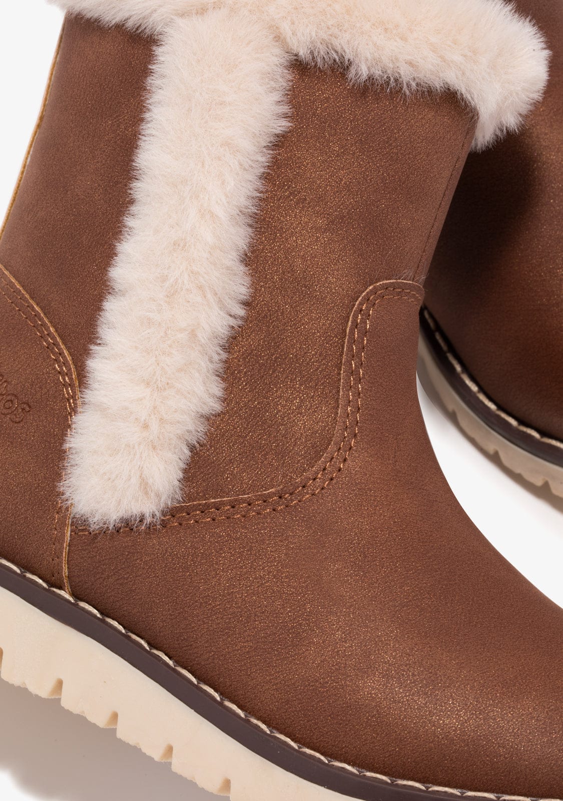 CONGUITOS Shoes Girl's Brown Fur Boots Napa