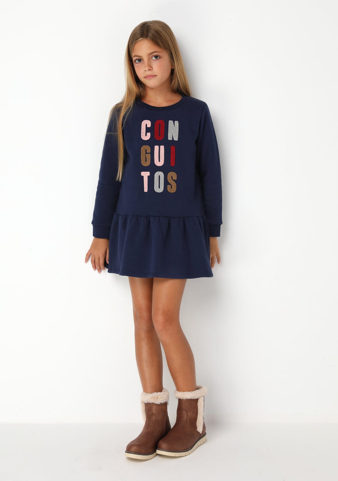CONGUITOS Shoes Girl's Brown Fur Boots Napa
